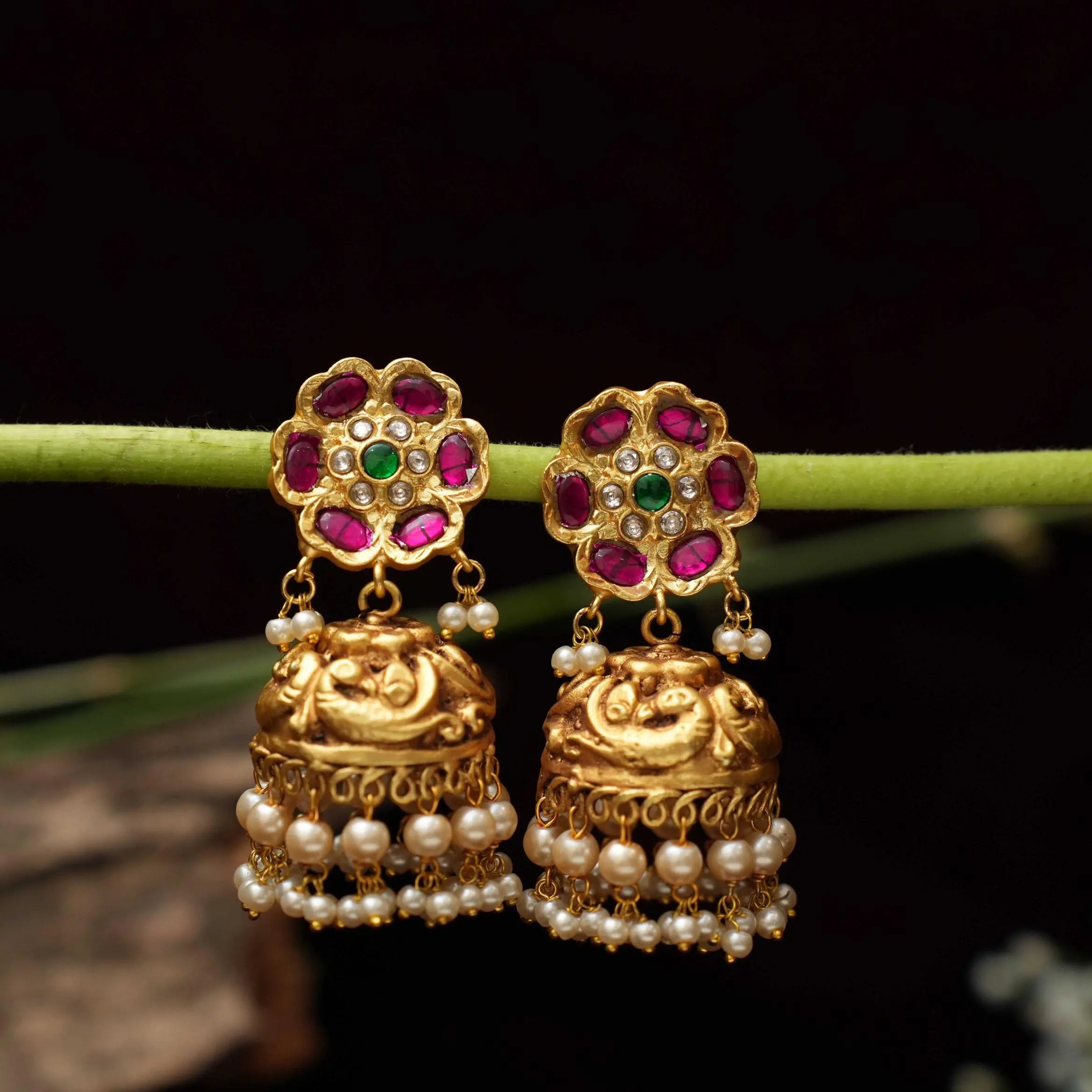 Nandish Antique Jhumka Earrings