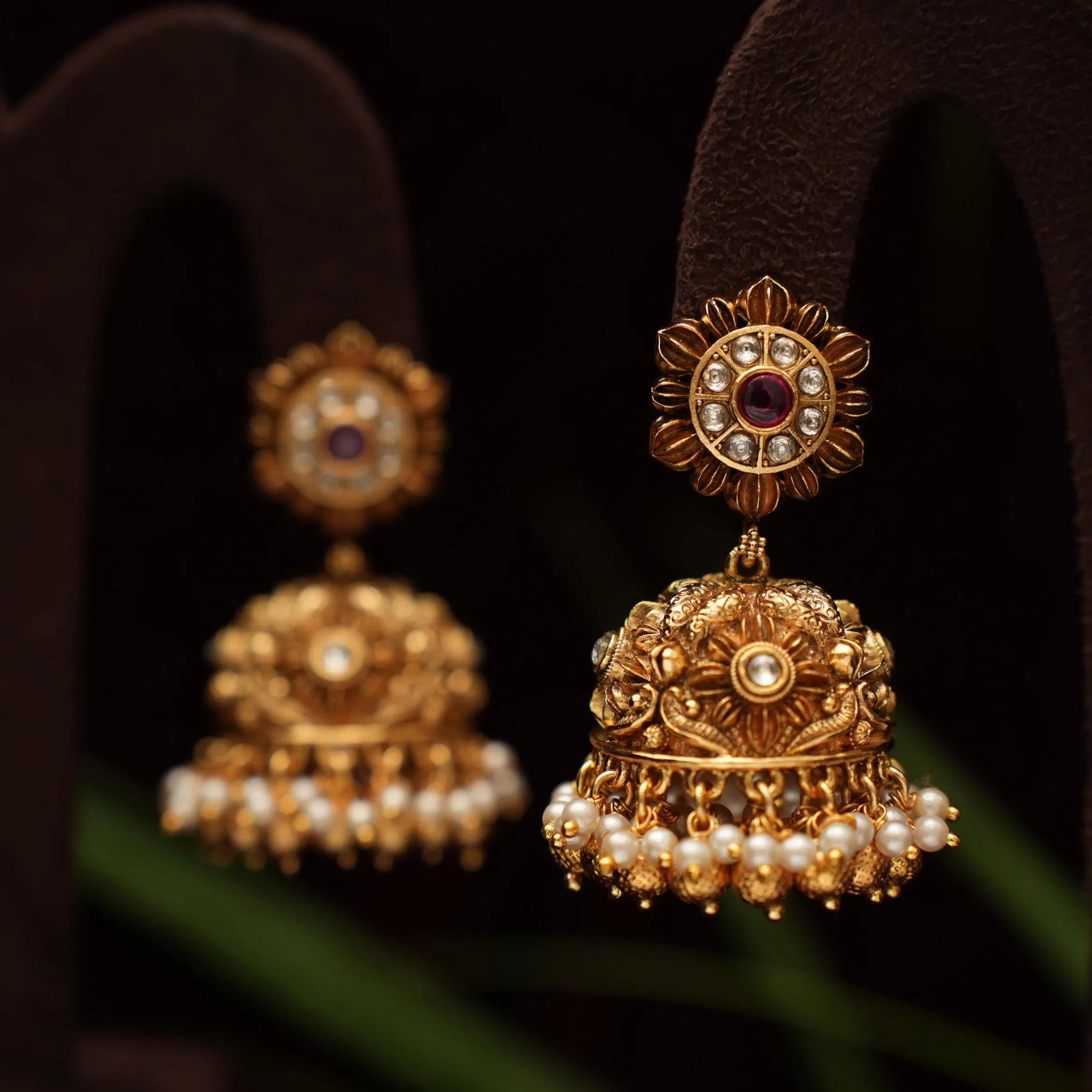 Nandish Antique Jhumka Earrings - Rimli Boutique