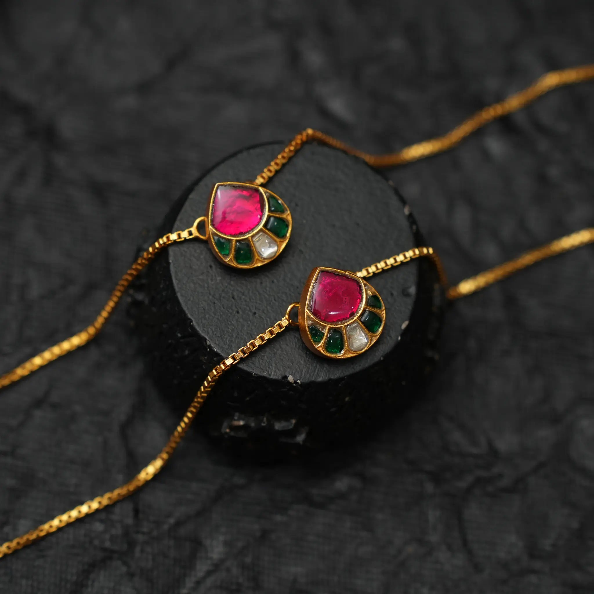 Nartana Silver Anklets - White