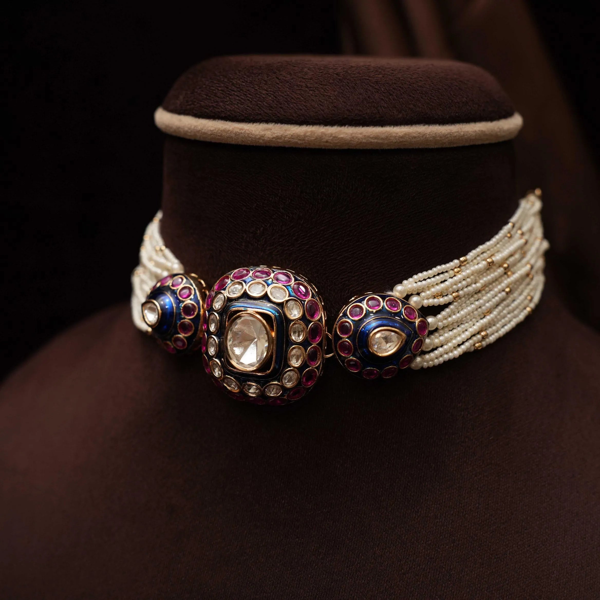 Navika Polki Choker - Blue