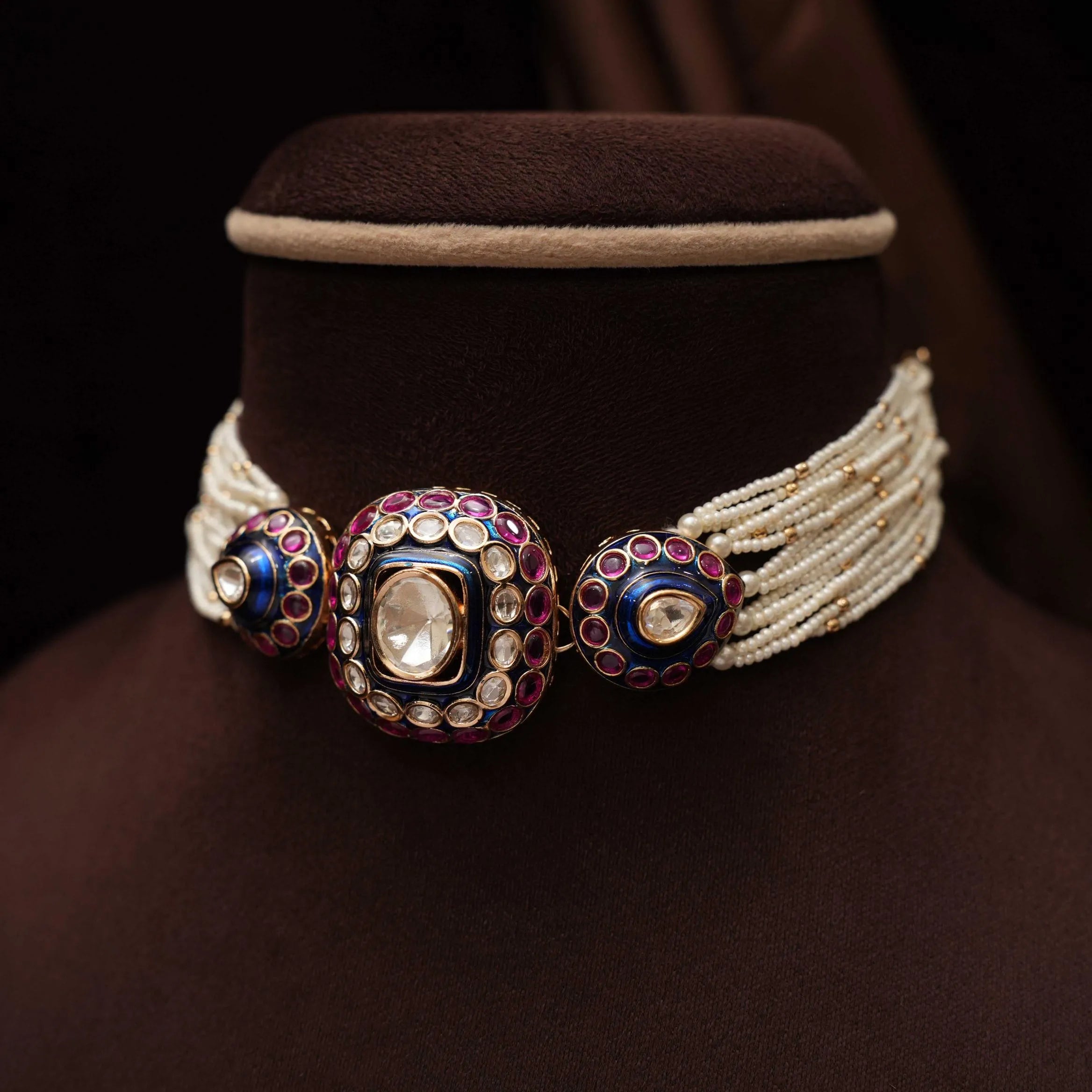 Navika Polki Choker - Blue