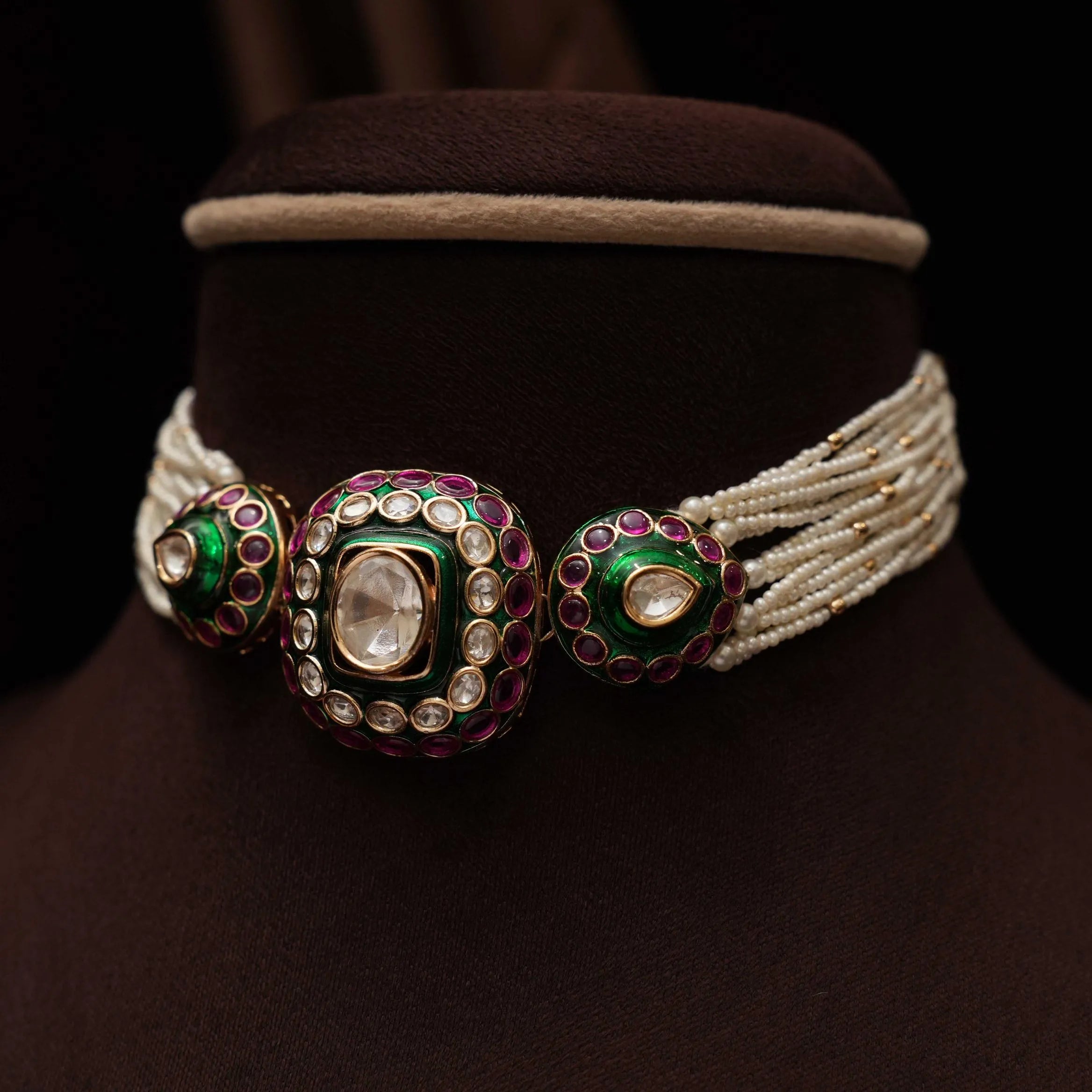 Navika Polki Choker - Green