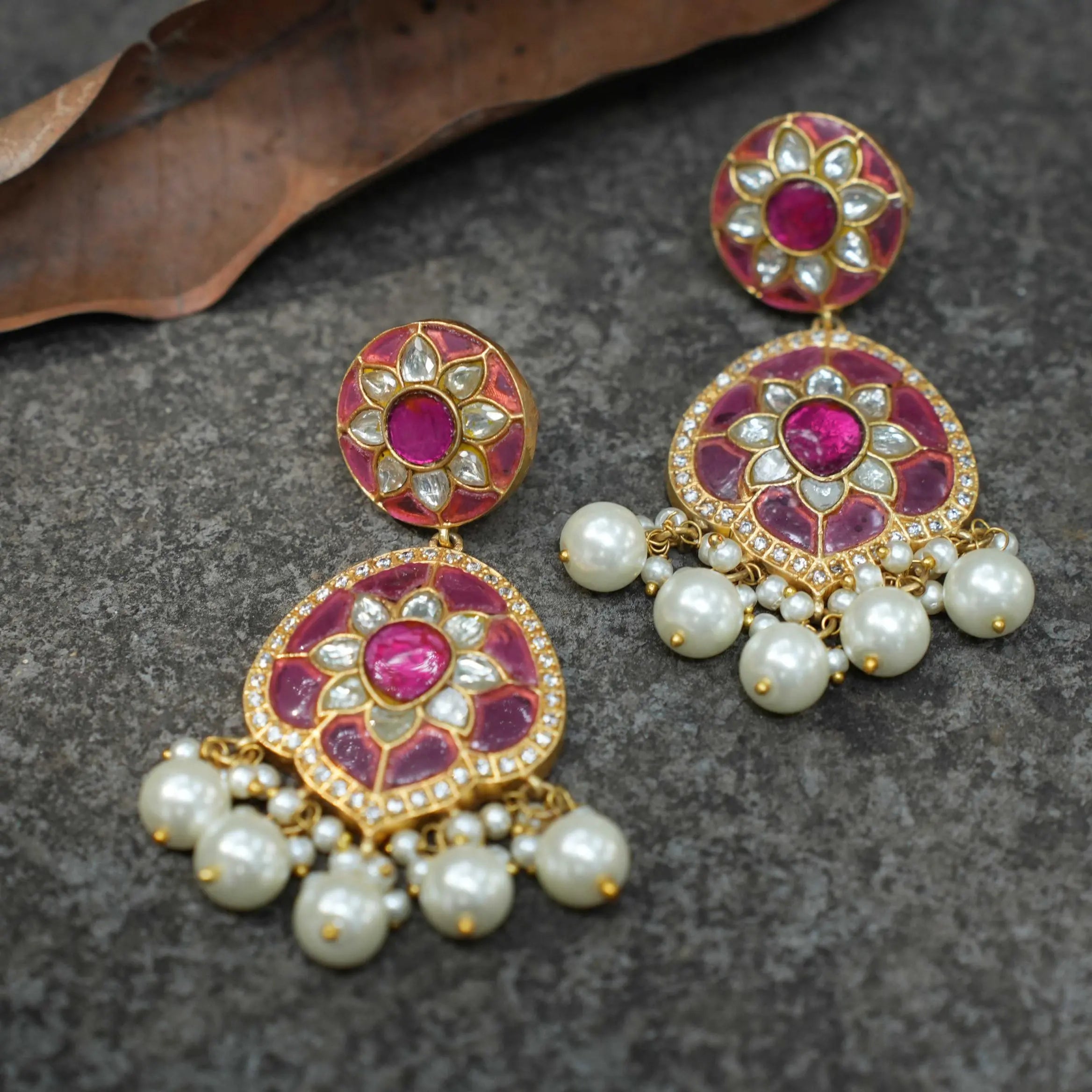 Neesha Polki Designer Earrings