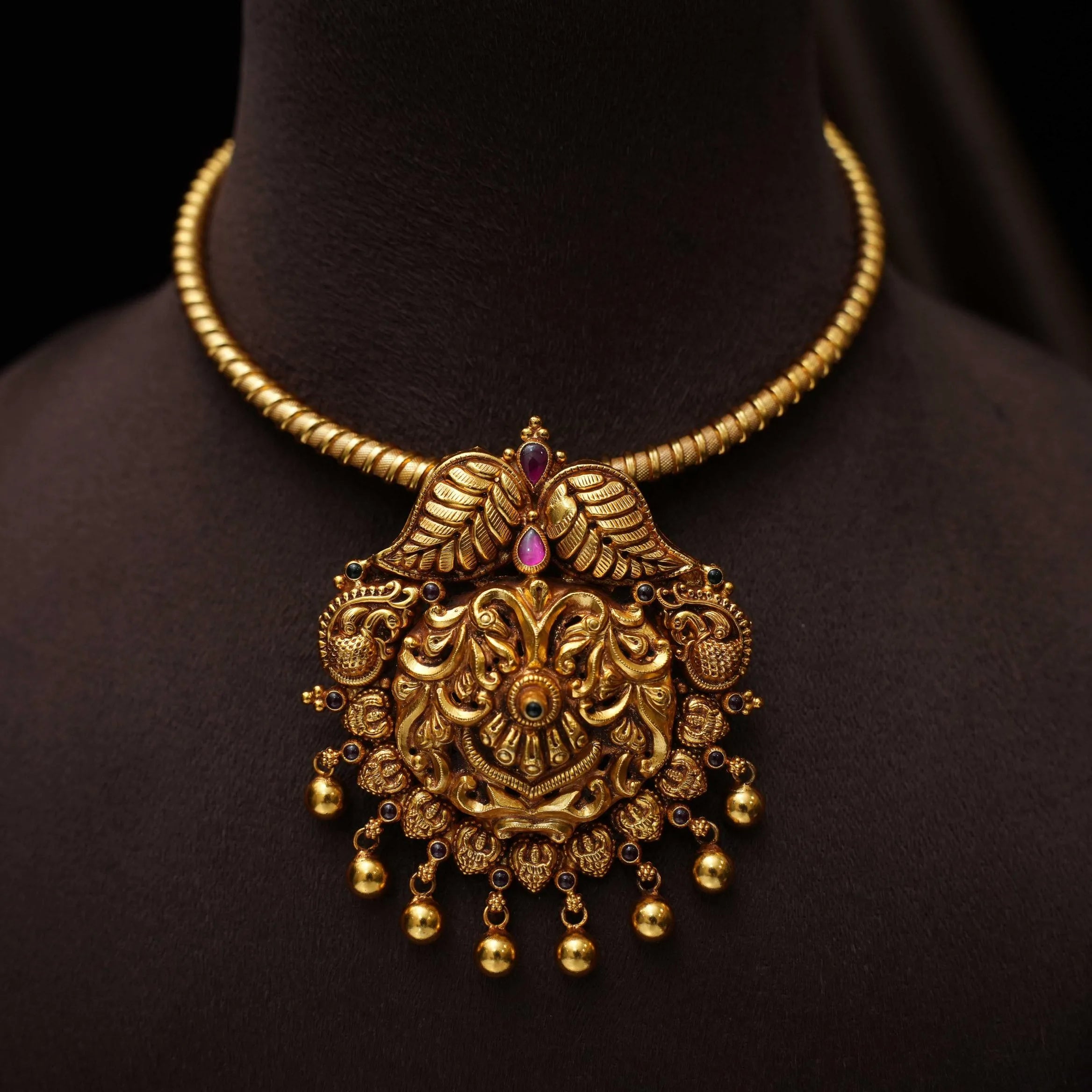 Nethra Silver Hasli Necklace - Laya