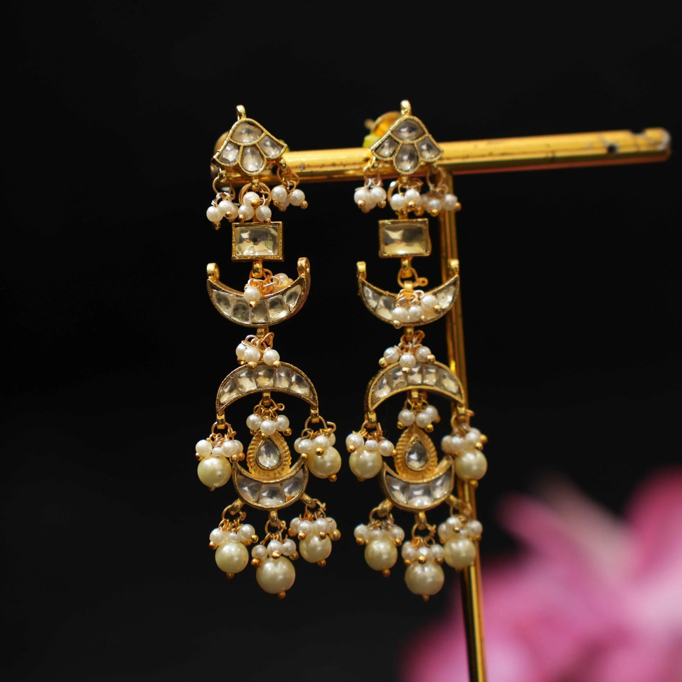 Neva Polki Chandbali Earrings