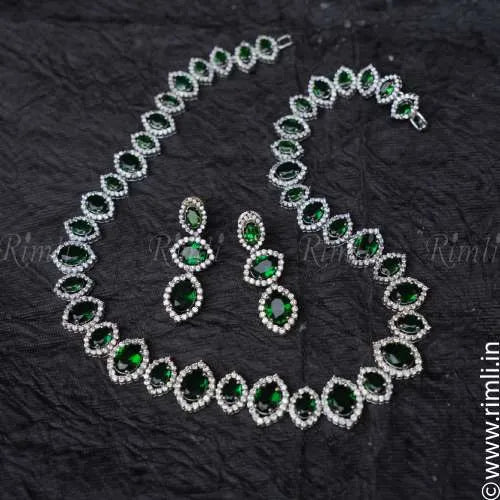 925 Silver shops Green Stone Set