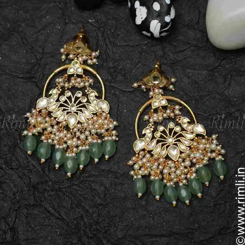 Eshana White Chandbali Earrings