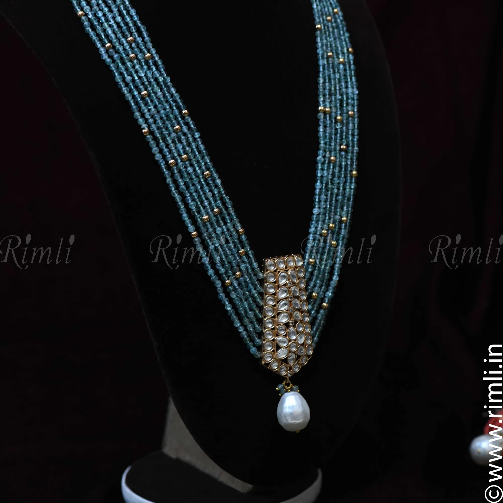 Taisha Beaded Necklace - Pastel Blue