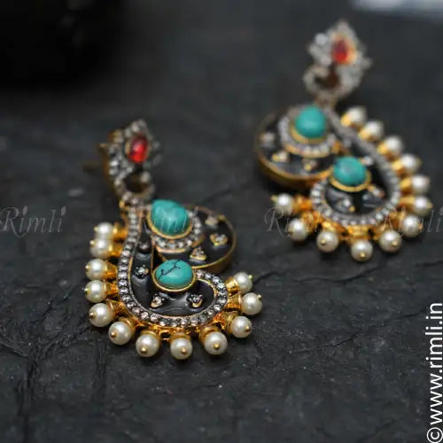 Adhira Designer Earrings - Turquoise