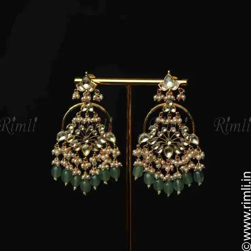 Eshana White Chandbali Earrings