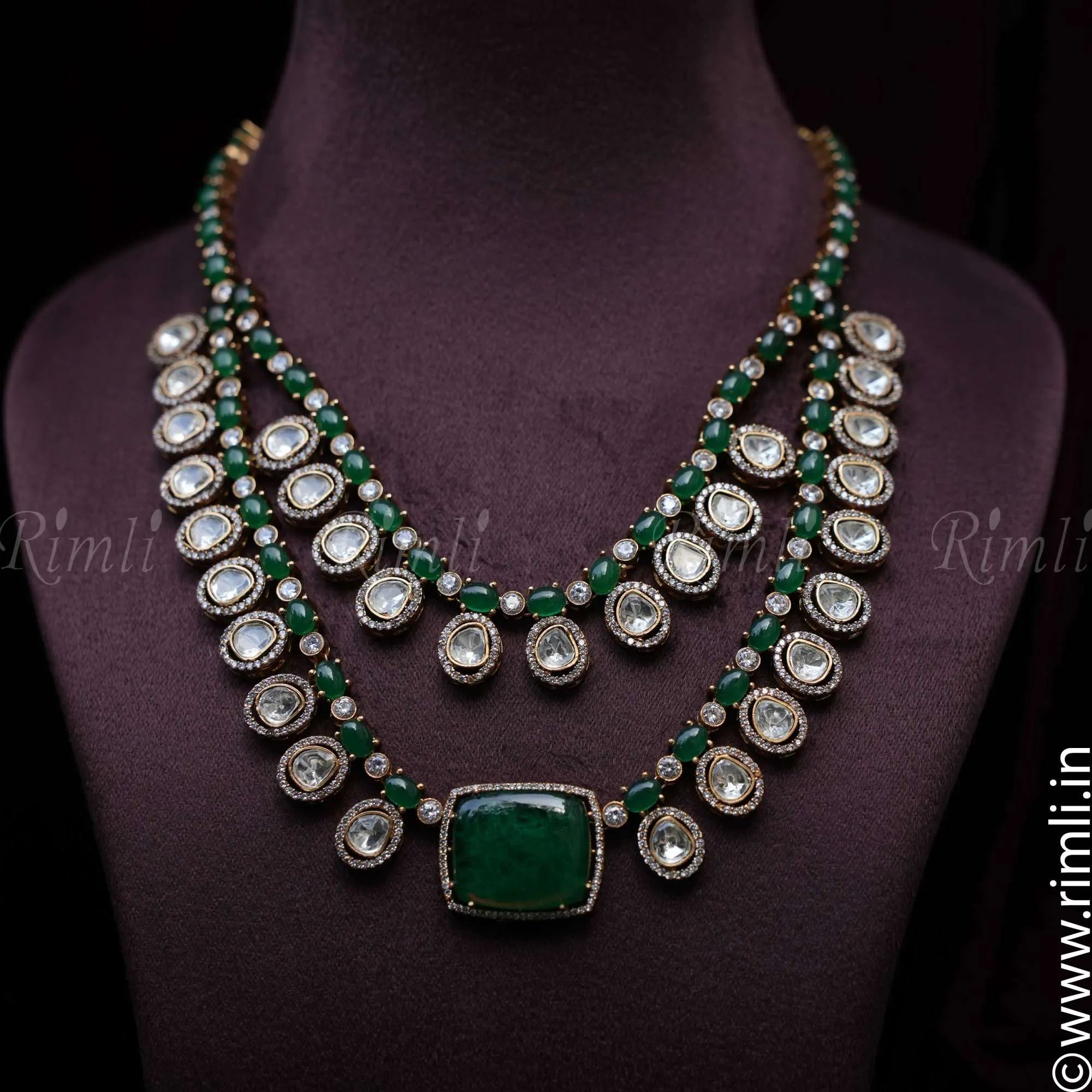 Malti Kundan Necklace - Green
