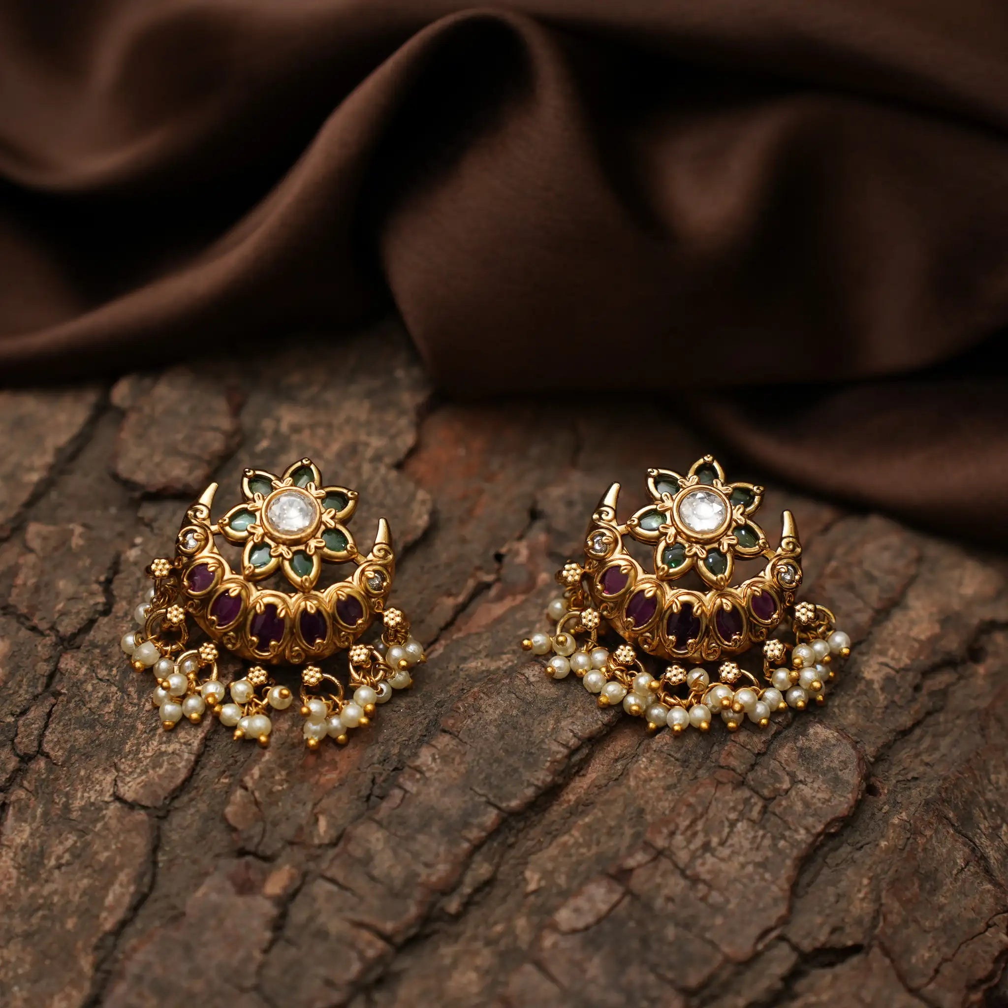 Nidhi Antique Chandbali Earrings
