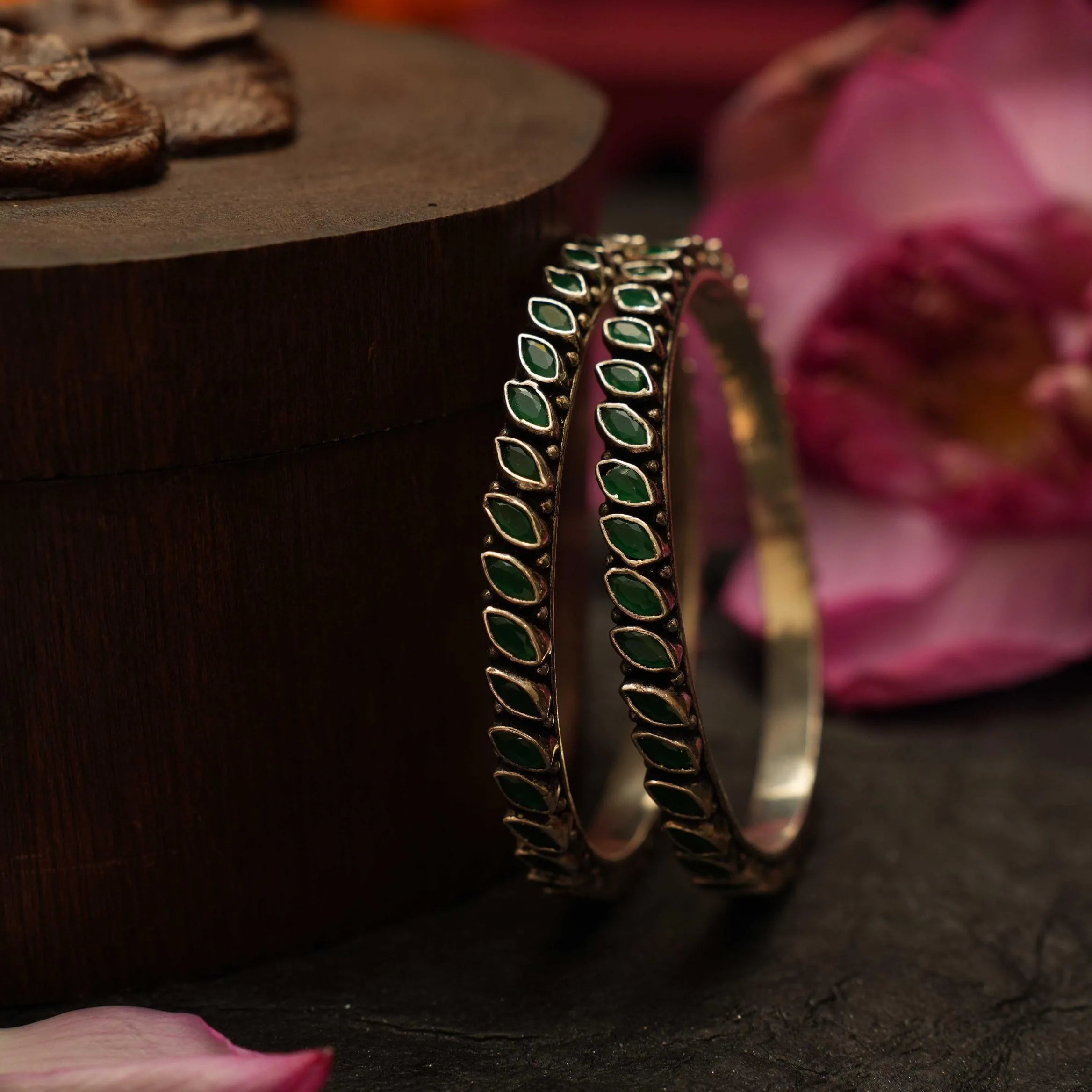 Nidhi Silver Oxidised Bangle - Rimli Boutique