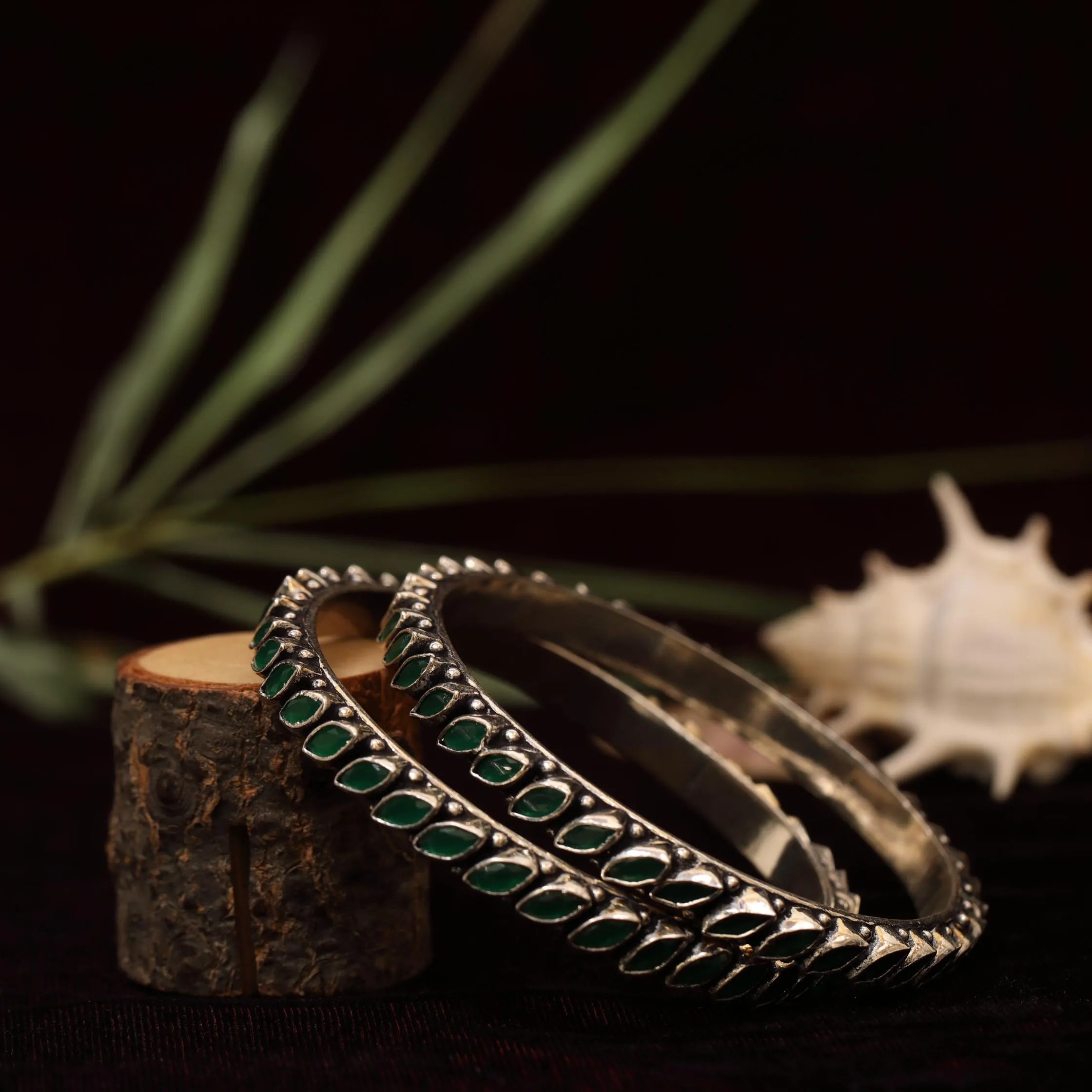 Nidhi Silver Oxidised Bangles