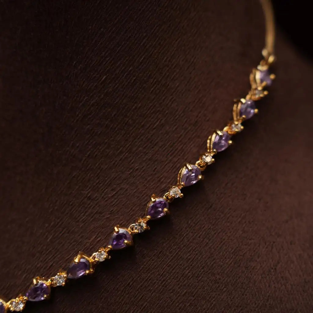 Niharika Zircon Purple Necklace