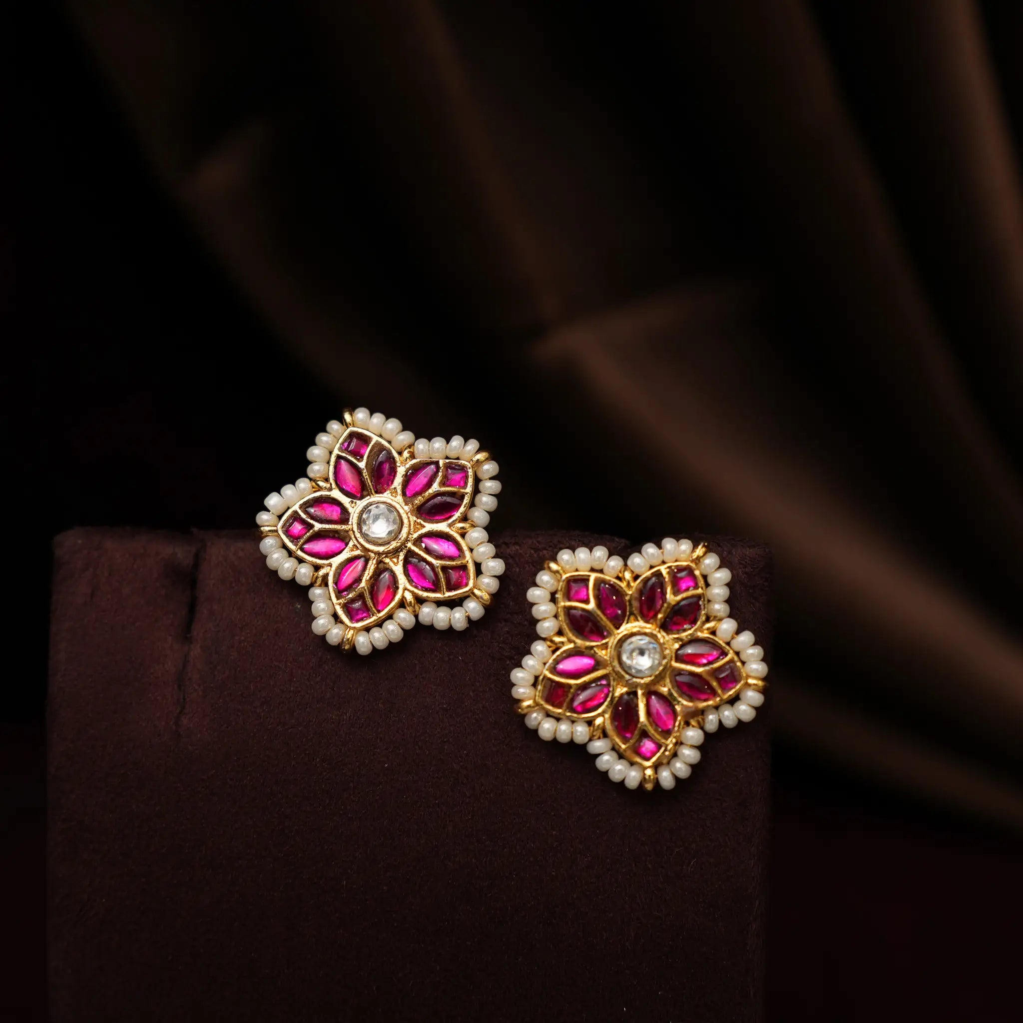 Nila Polki Choker - Red