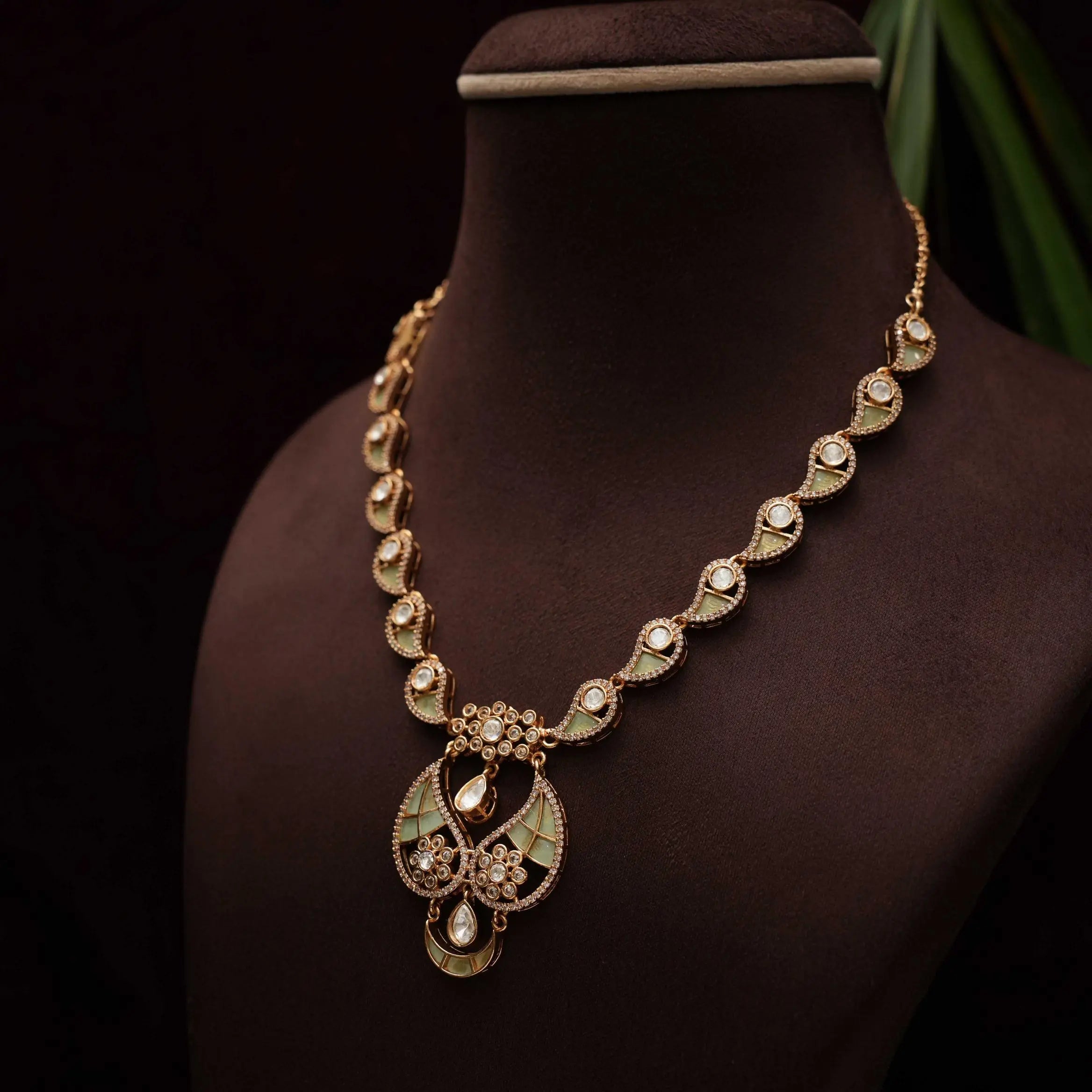 Nilani Polki Necklace - Pastel Green