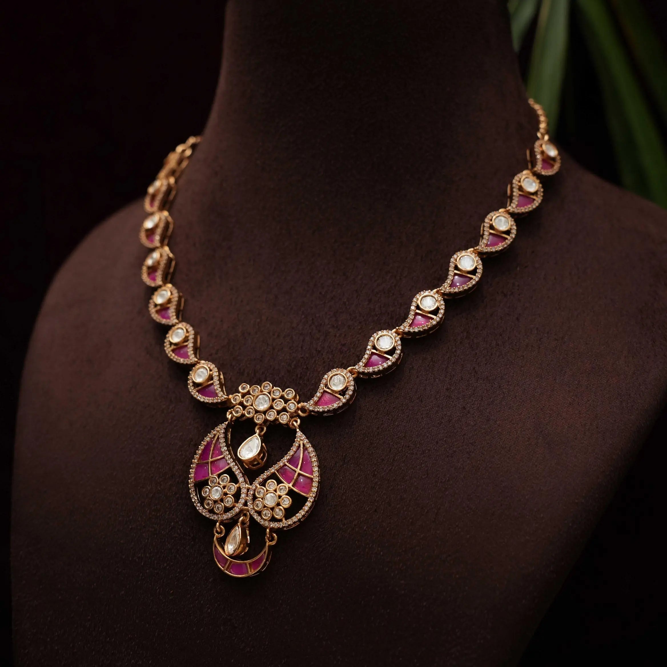 Nilani Polki Necklace - Red