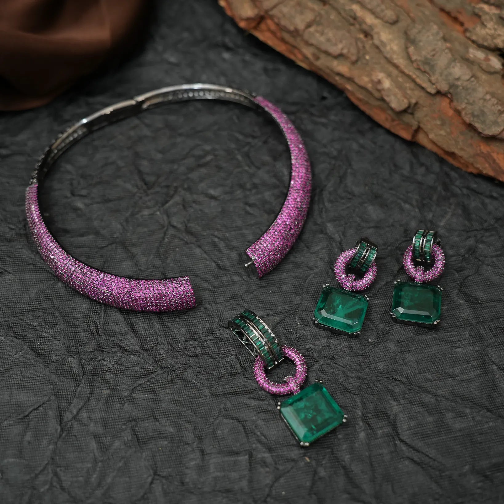 Nirali Zircon Hasli Necklace Set