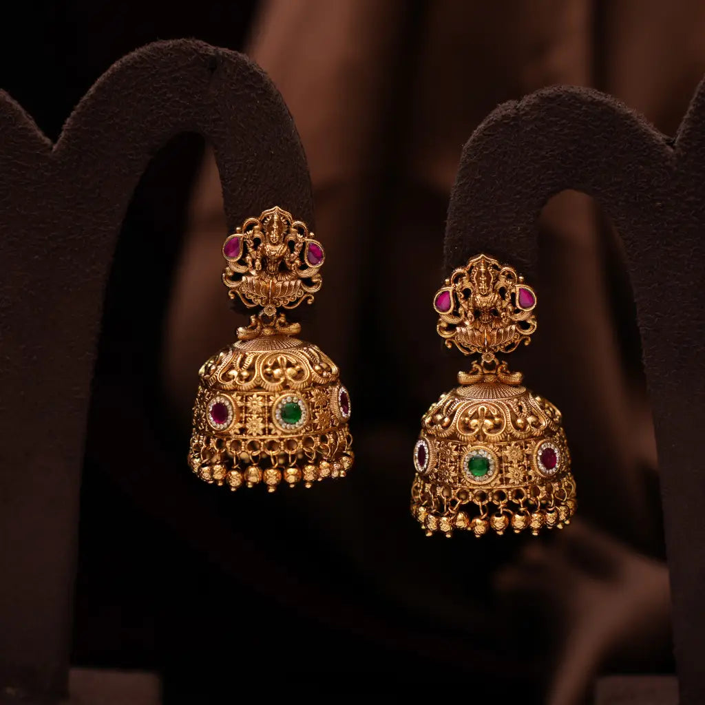 Nirvisha Antique Jhumka Earrings