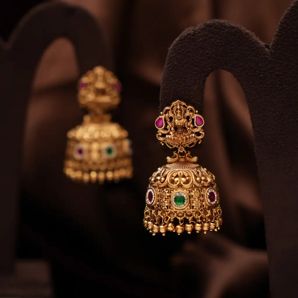 Nirvisha Antique Jhumka Earrings