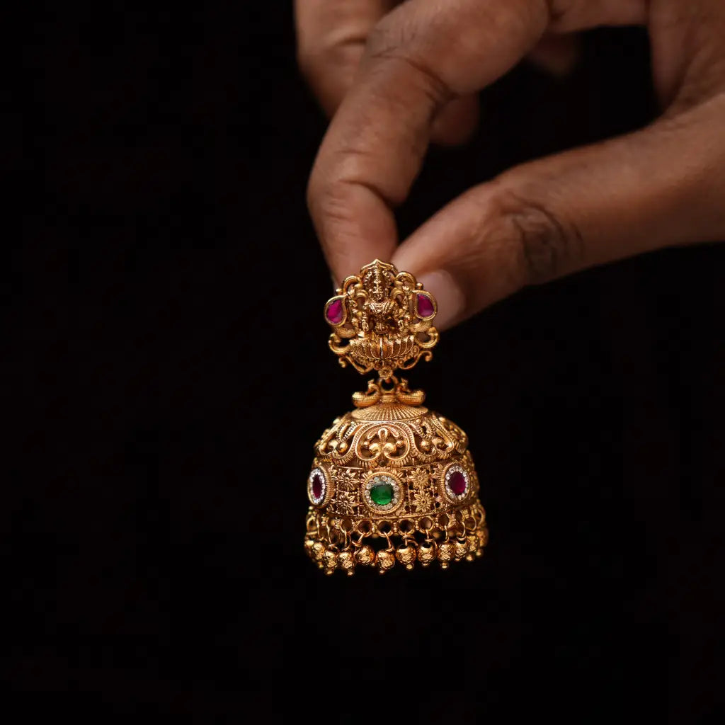 Nirvisha Antique Jhumka Earrings