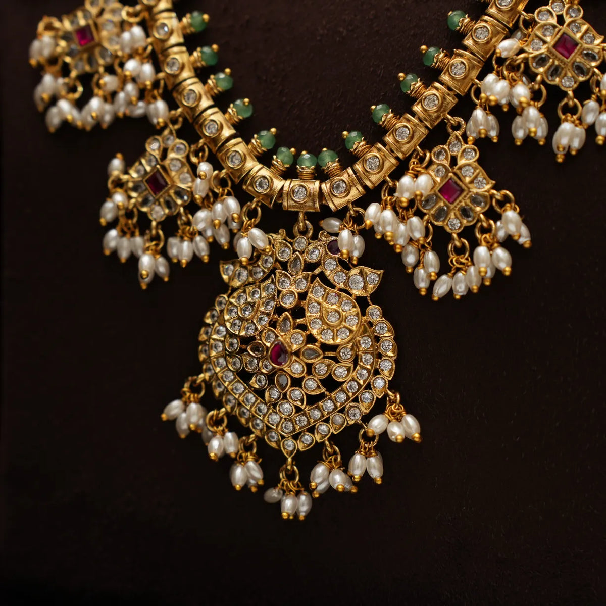 Nisha Antique Guttupusulu Necklace
