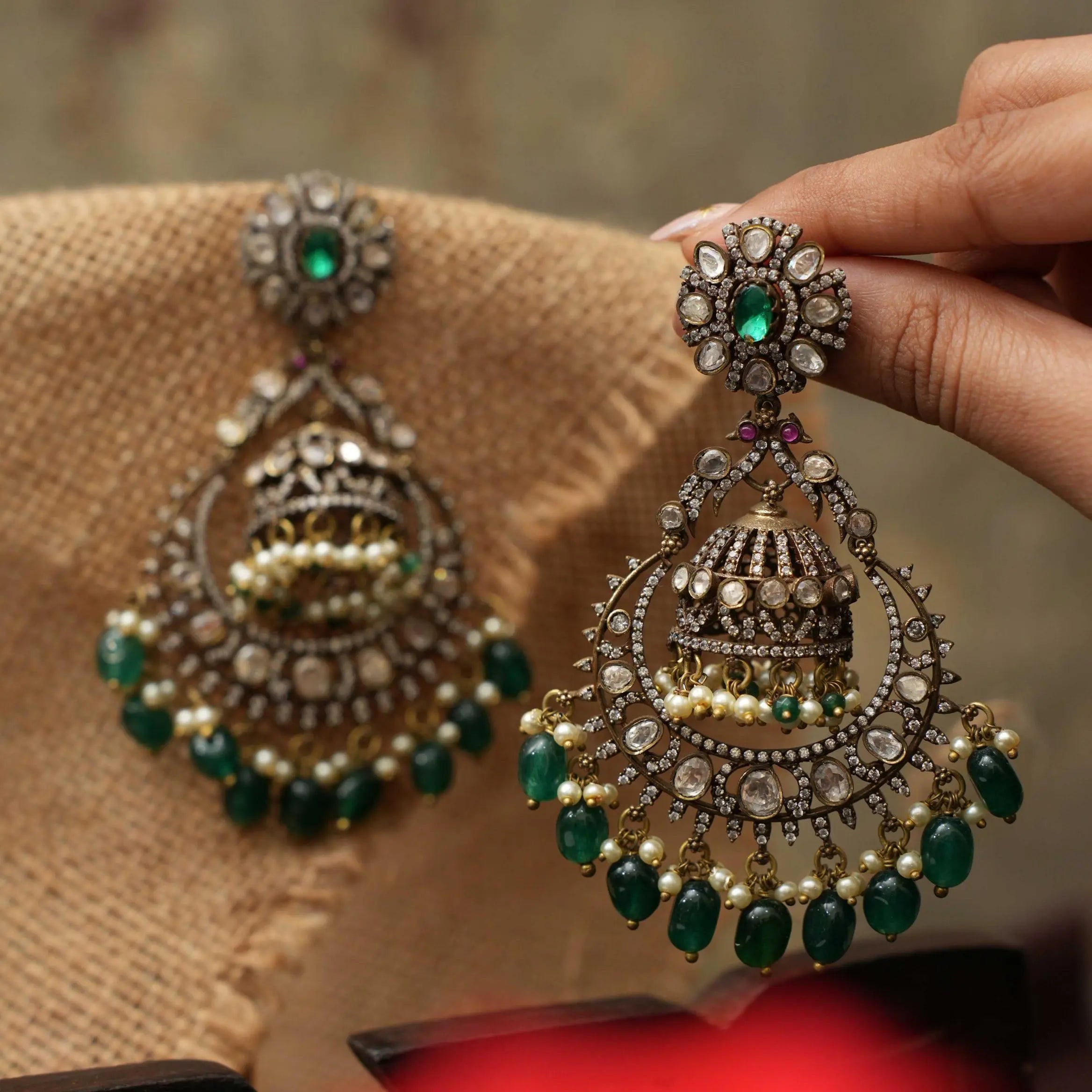 Nishka Victorian Chandbali Earrings