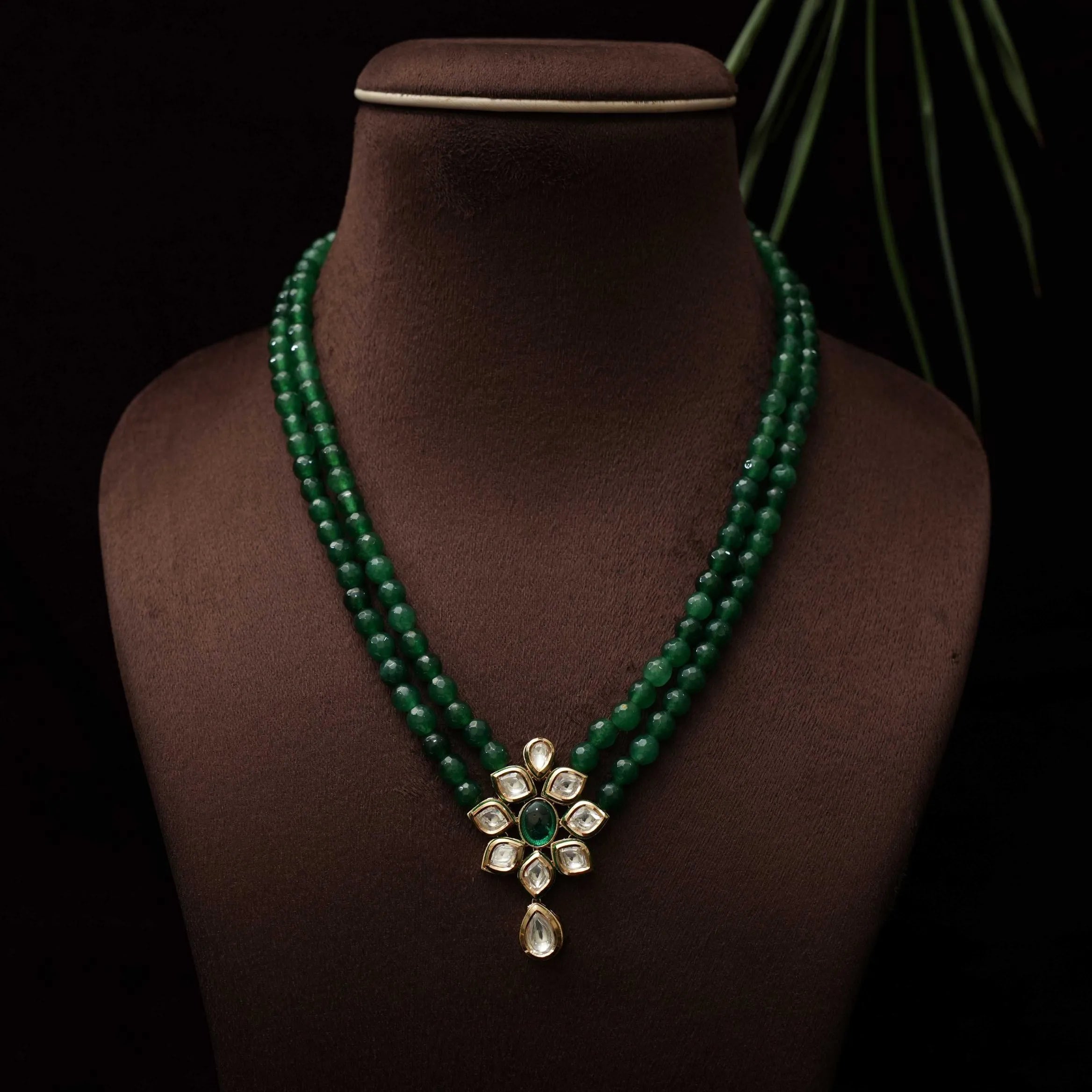 Nitara Kundan Necklace - Green