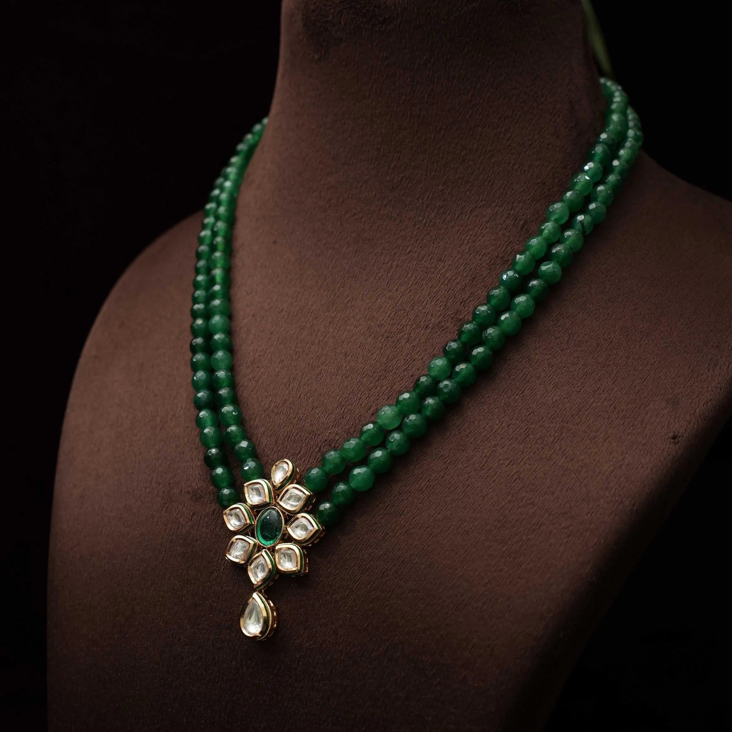 Nitara Kundan Necklace - Green