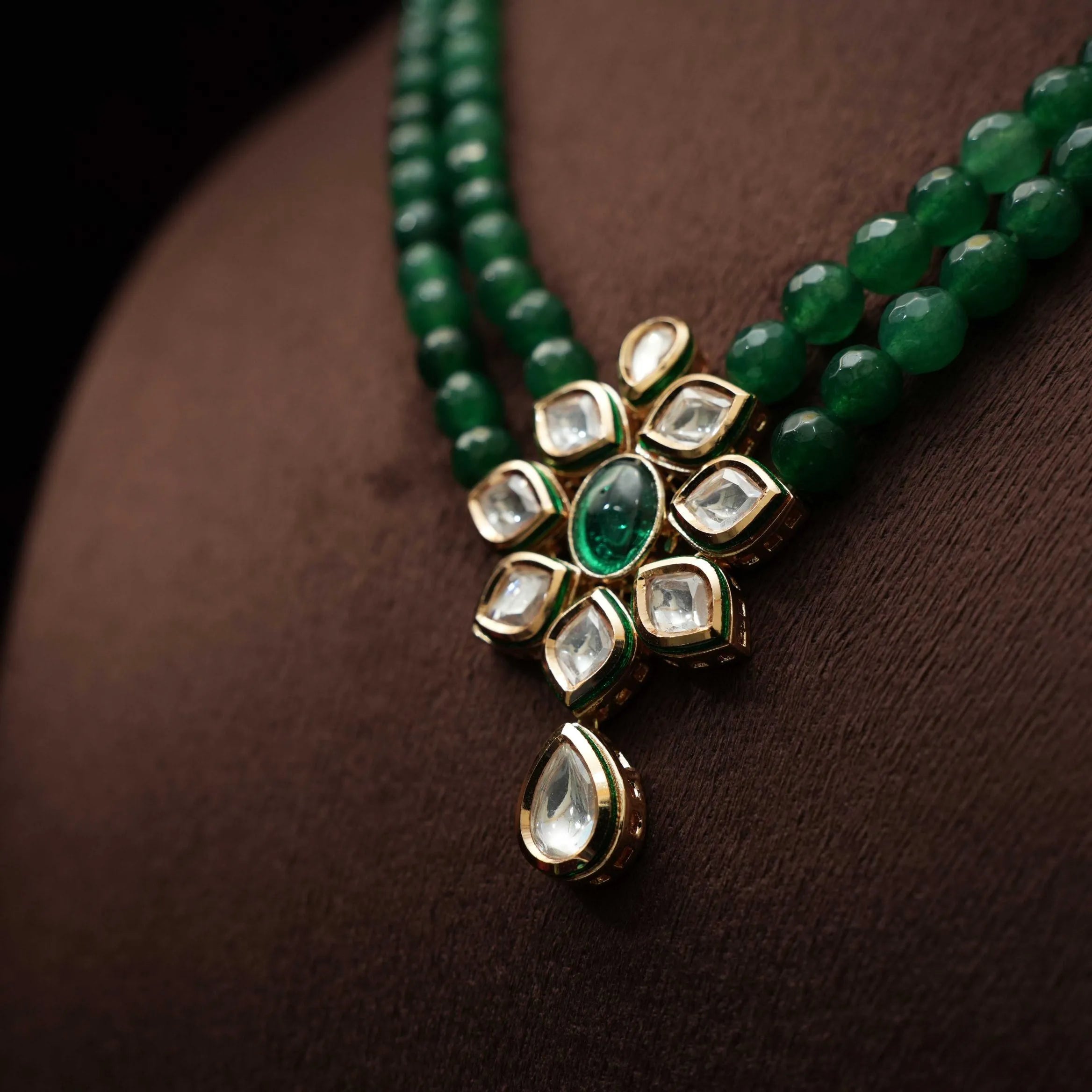 Nitara Kundan Necklace - Green