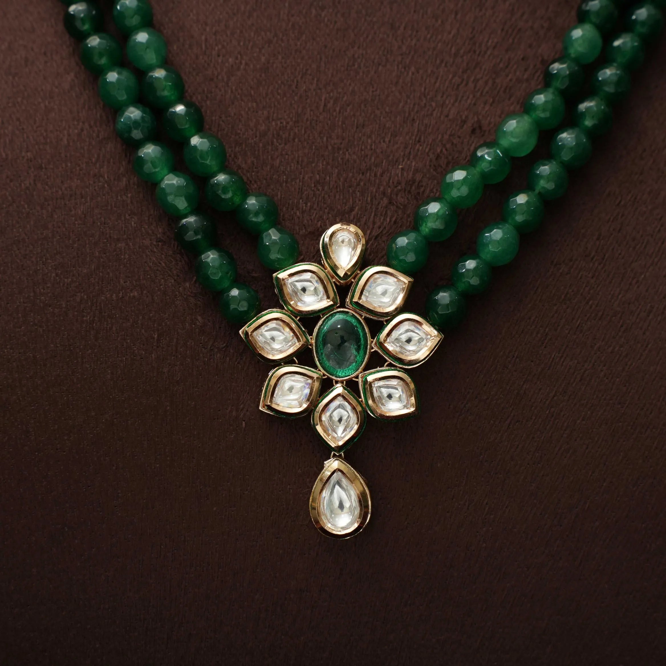 Nitara Kundan Necklace - Green