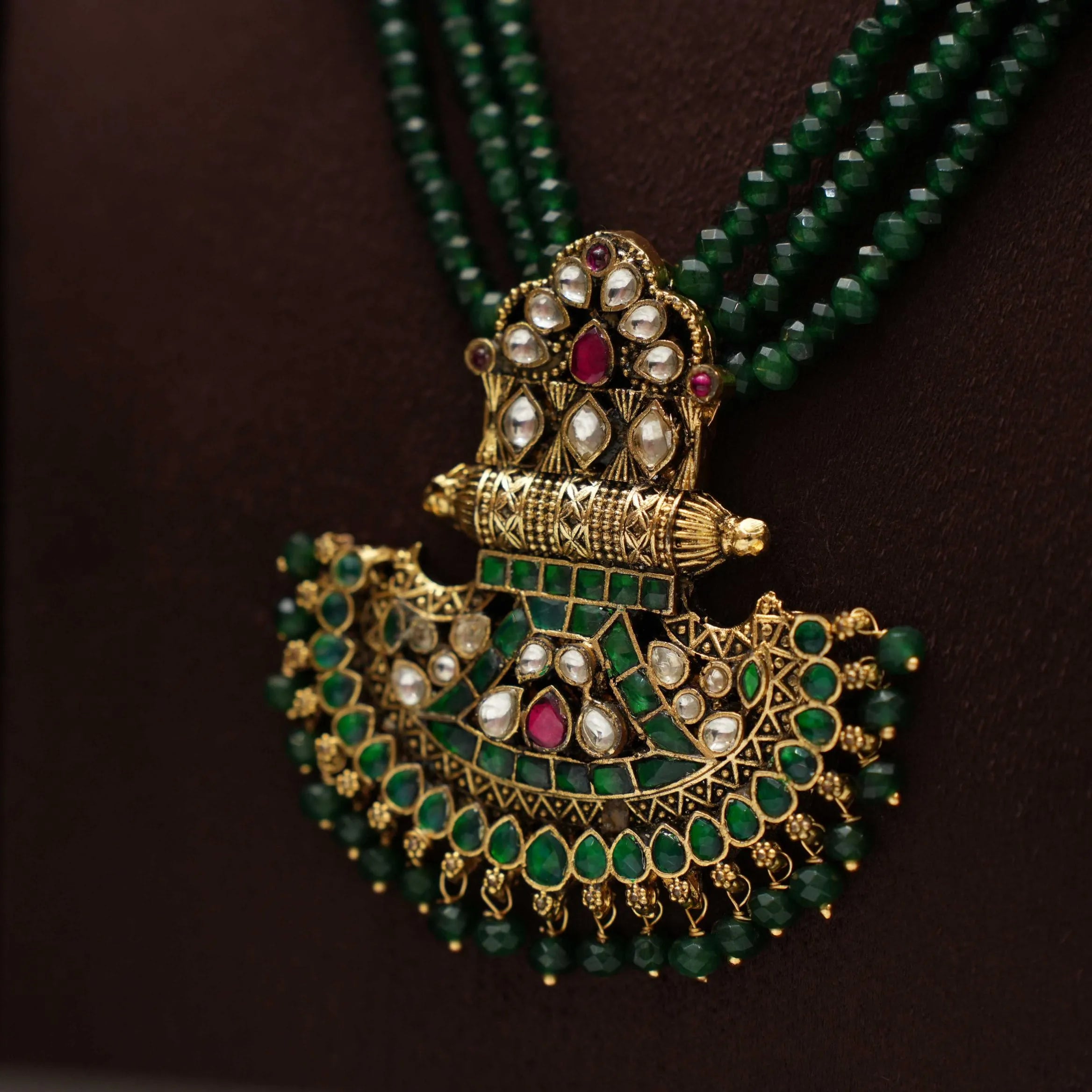 Niti Beaded Necklace - Green