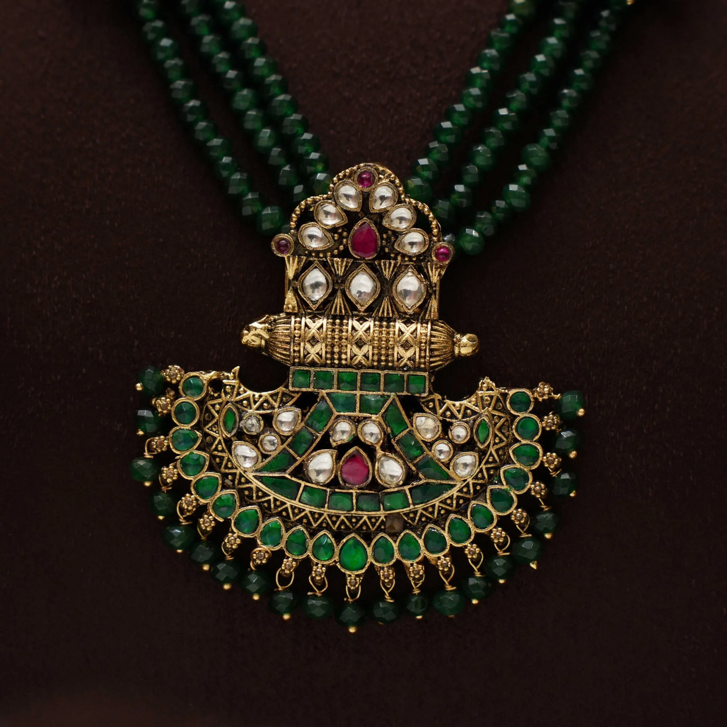 Niti Beaded Necklace - Green