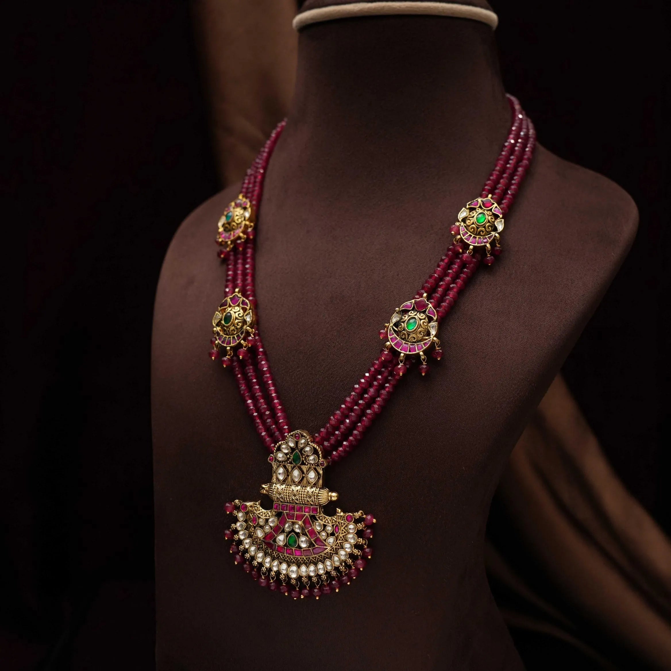 Niti Beaded Necklace - Red