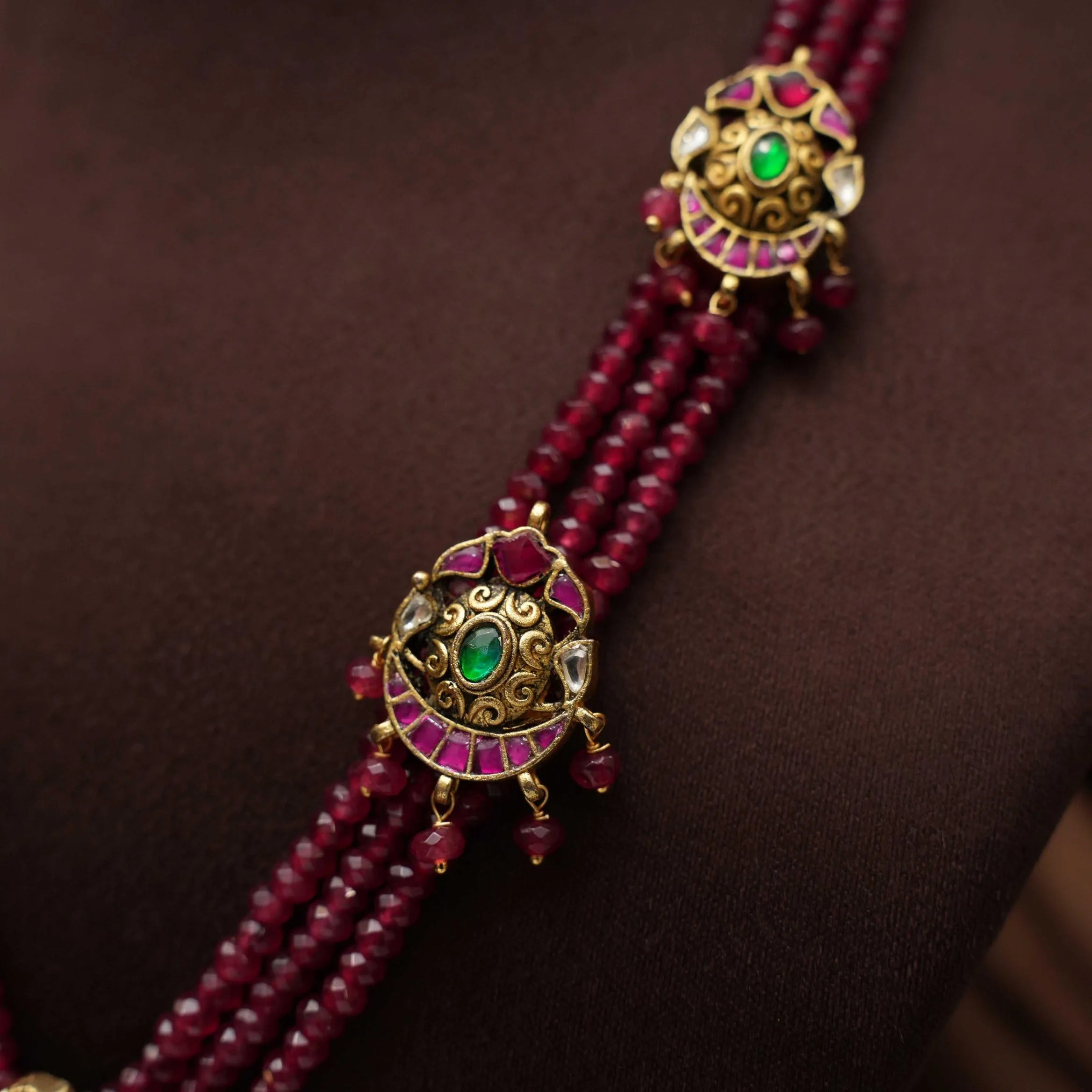 Niti Beaded Necklace - Red