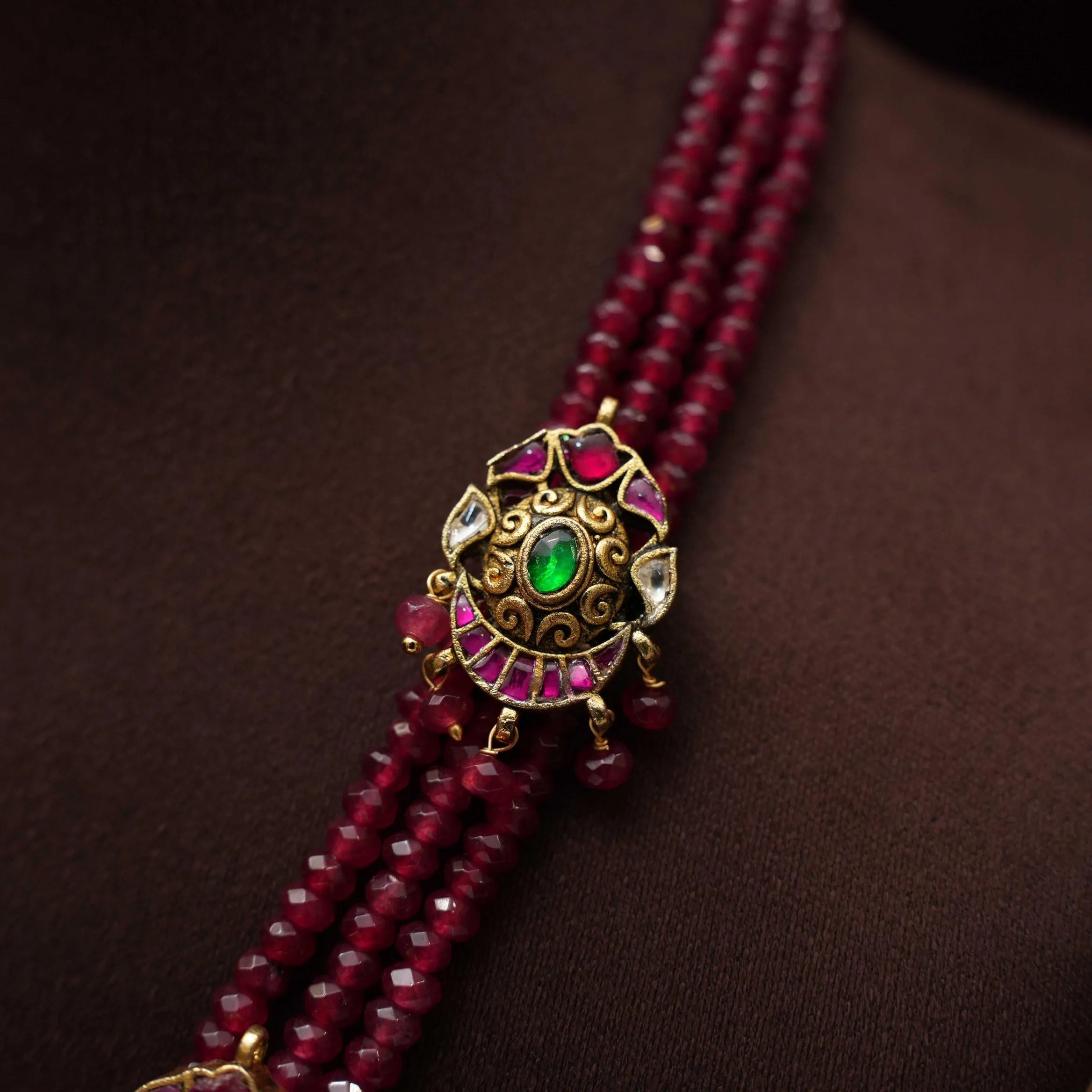 Niti Beaded Necklace - Red
