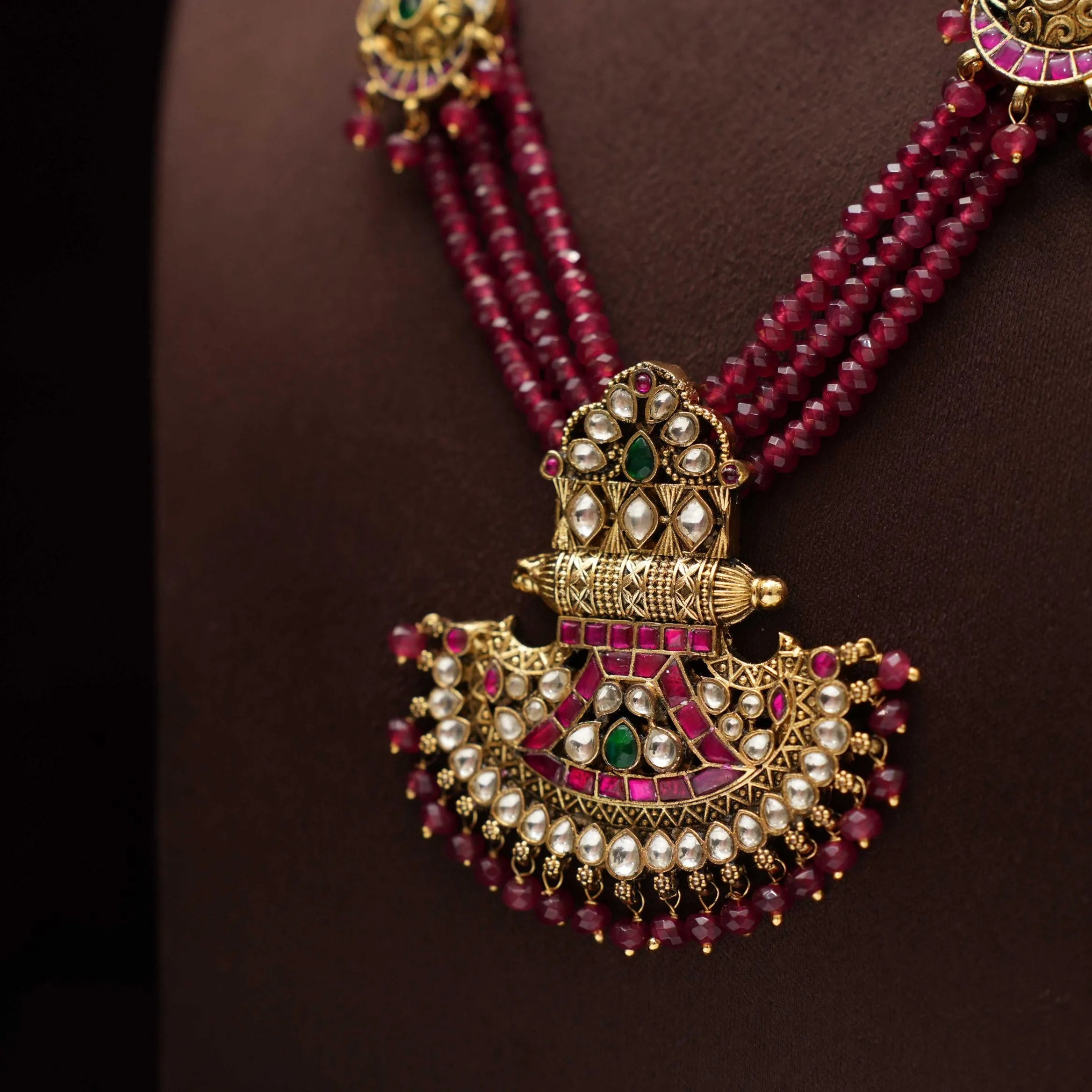 Niti Beaded Necklace - Red