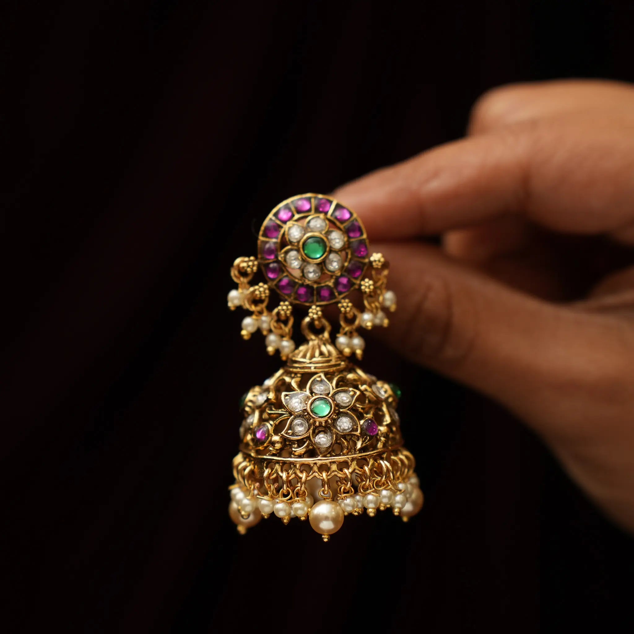Niyara Antique Jhumka Earrings