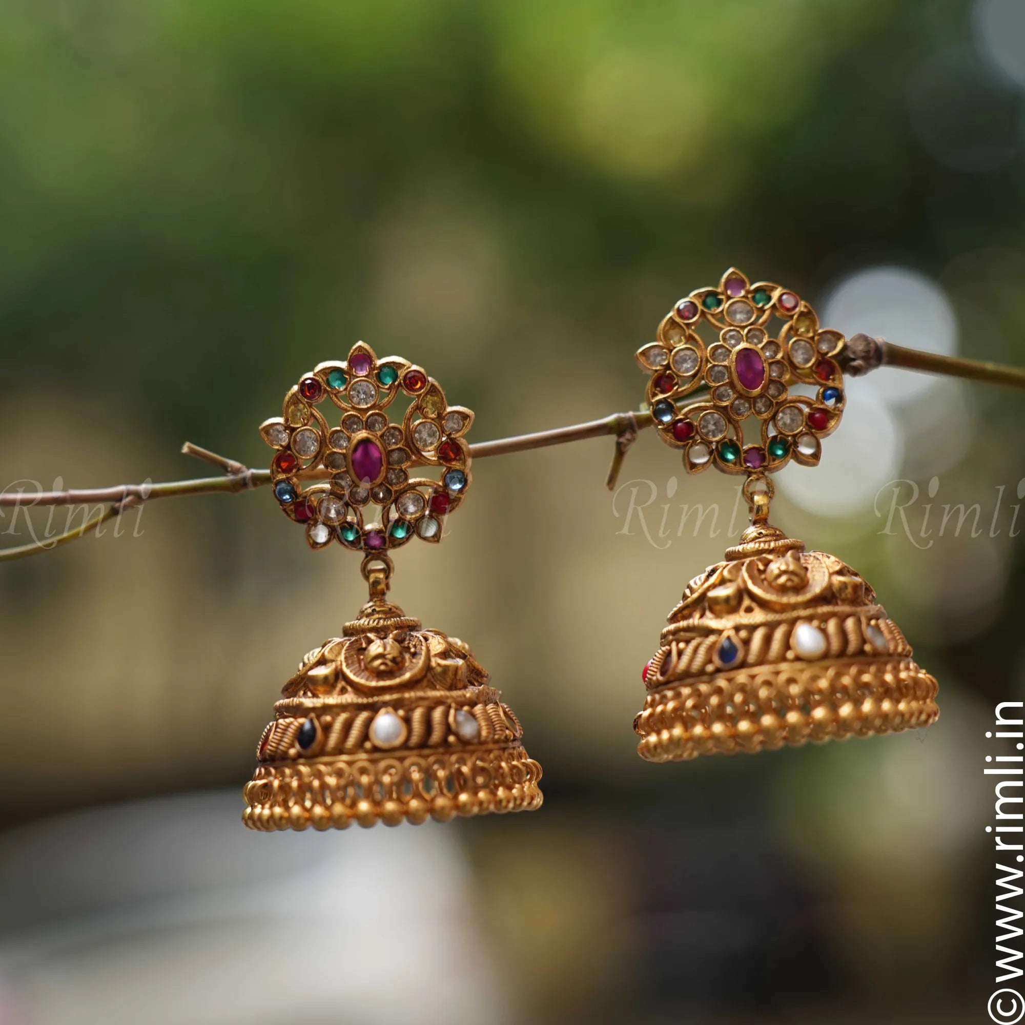 Niyathi Silver Jhumka Earrings