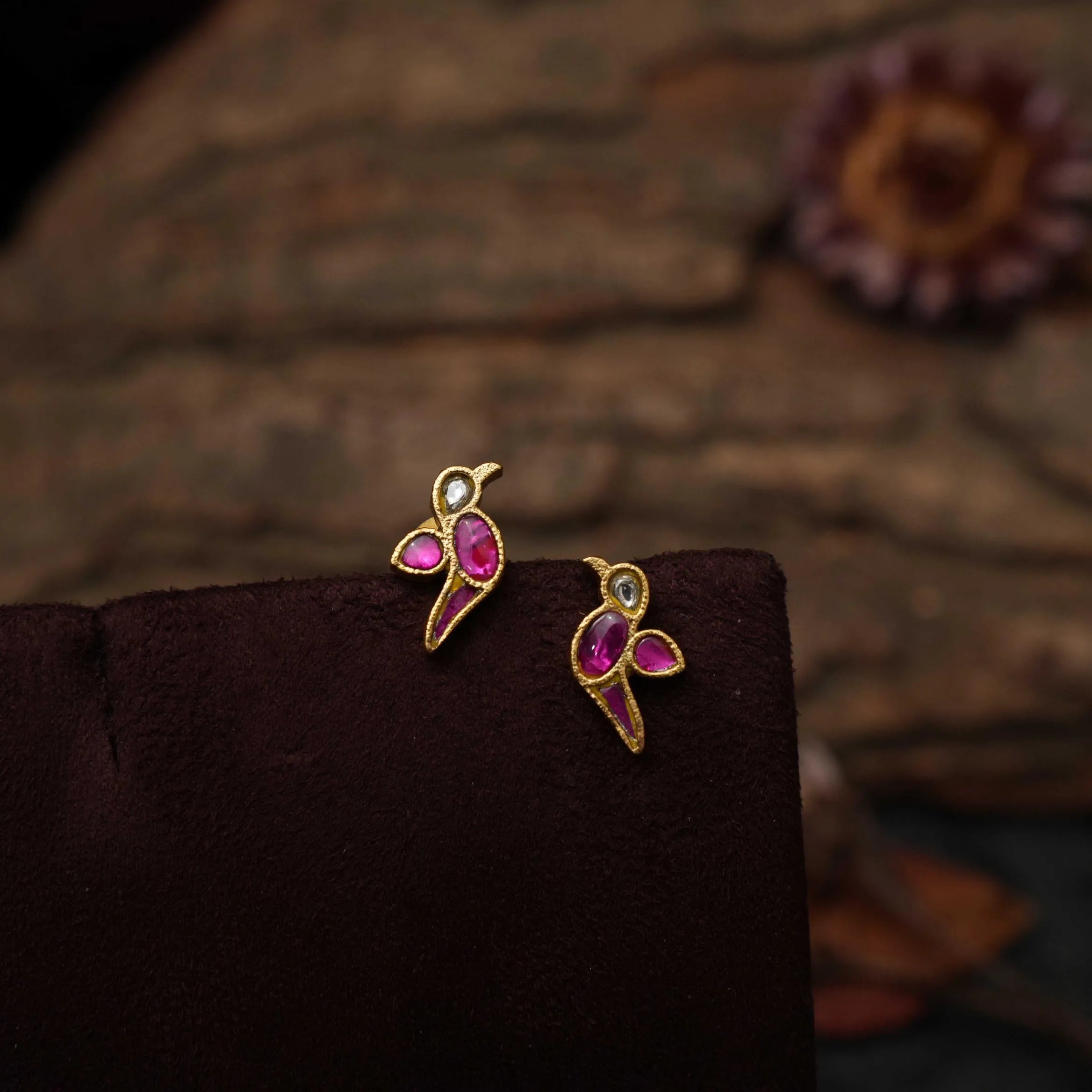 Nora Polki Ear Stud - Red