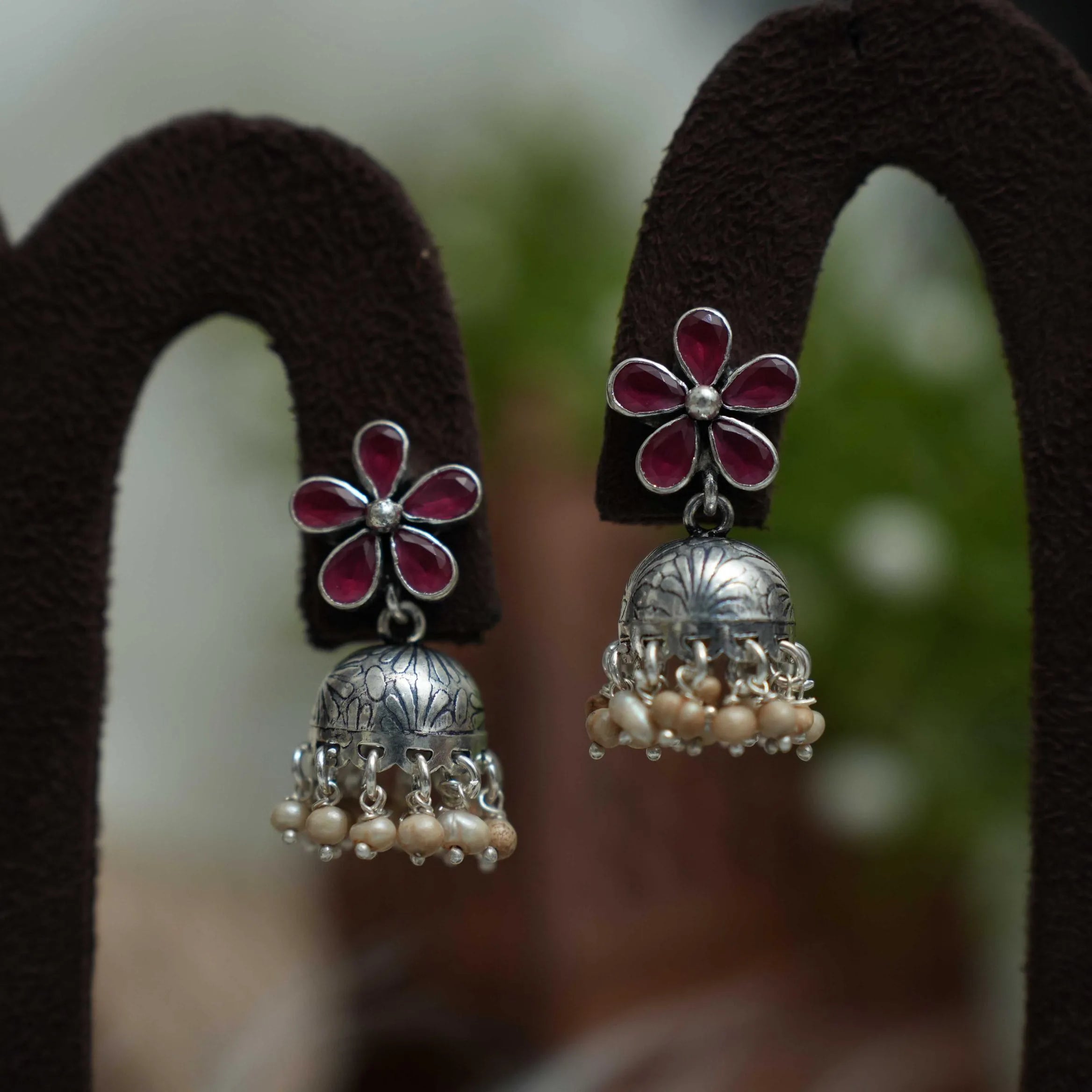 Aamani Silver Jhumka Earrings - Nyra