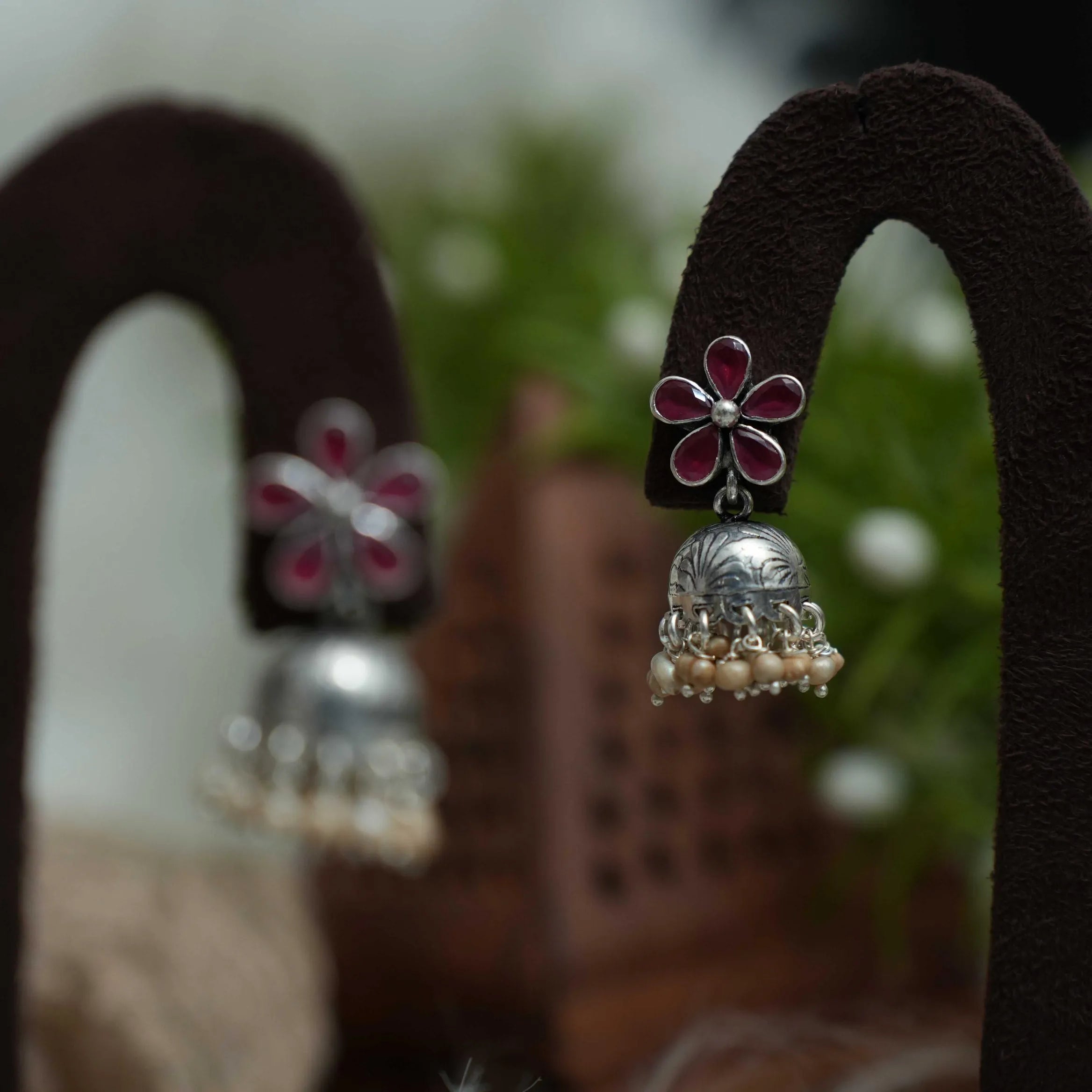 Aamani Silver Jhumka Earrings - Nyra