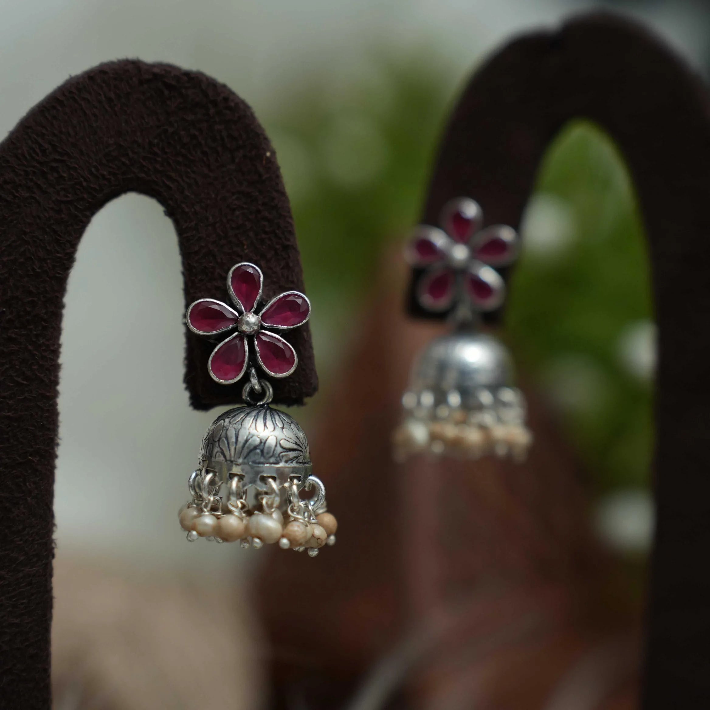 Aamani Silver Jhumka Earrings - Nyra