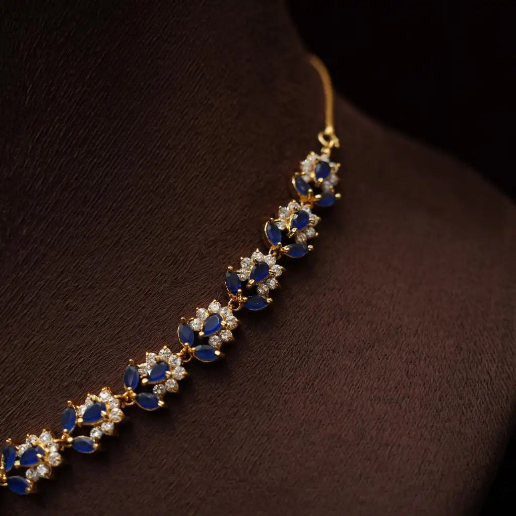 Oshika Zircon Blue Necklace
