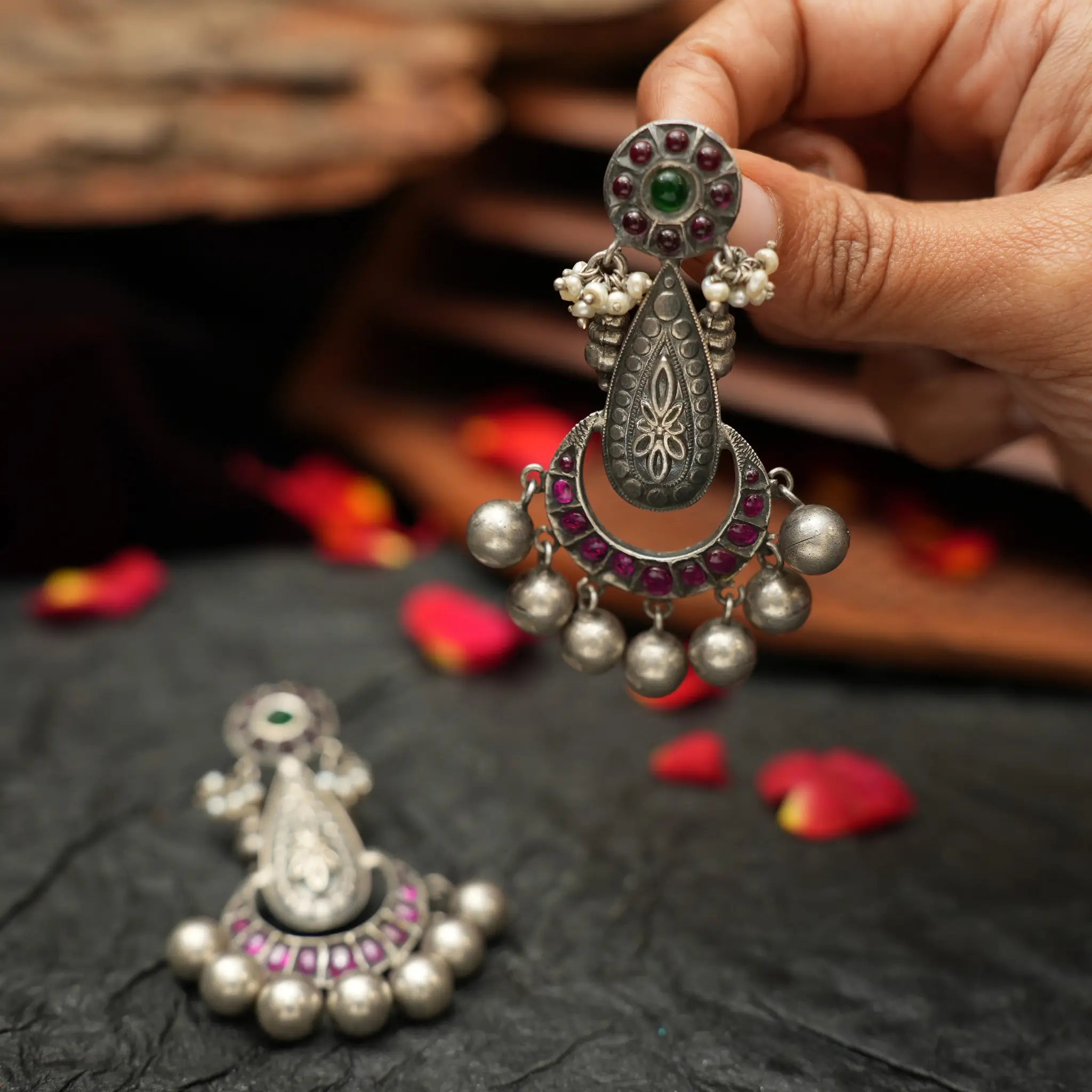 Oxidised Silver Earrings