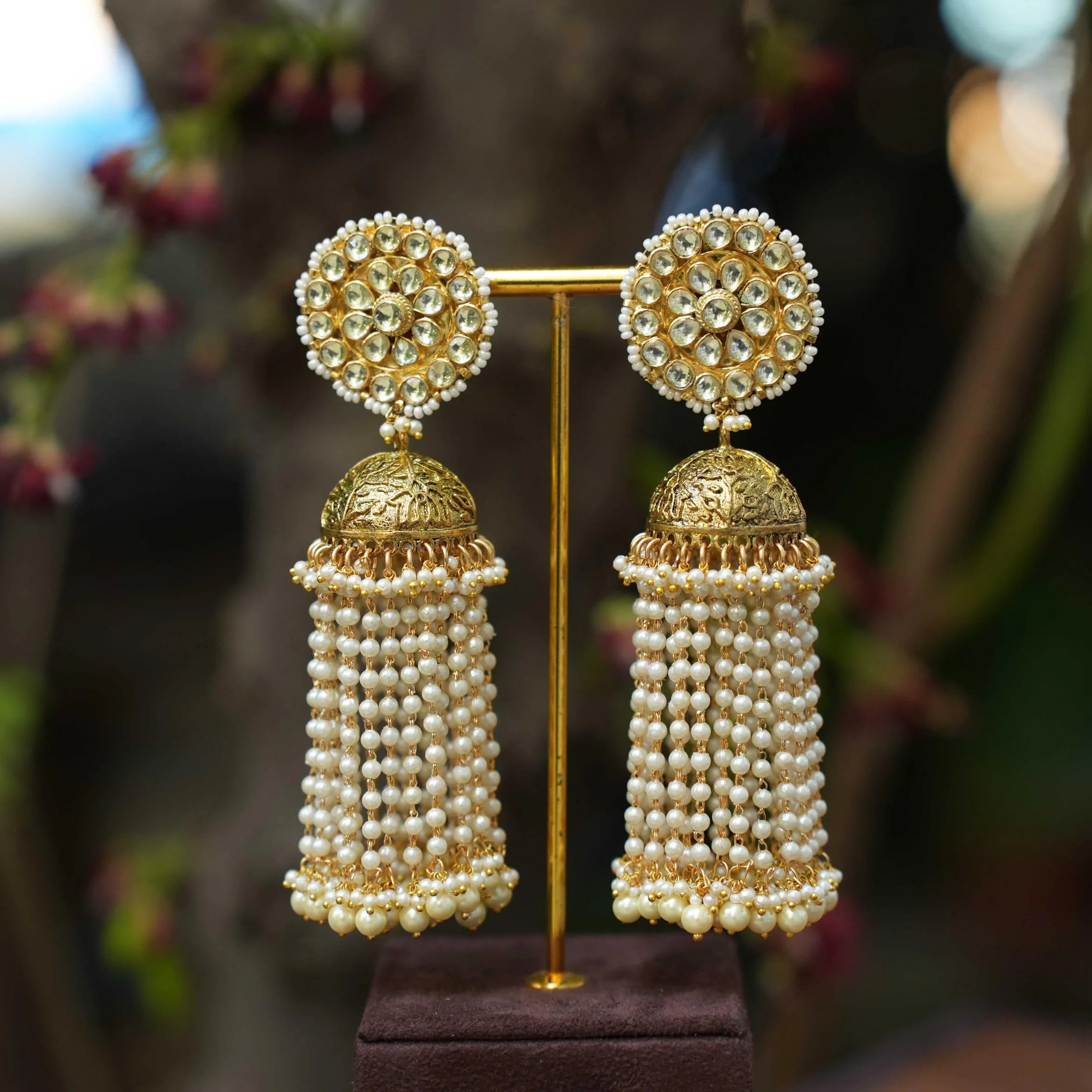 Paavai Polki Jhumka Earrings