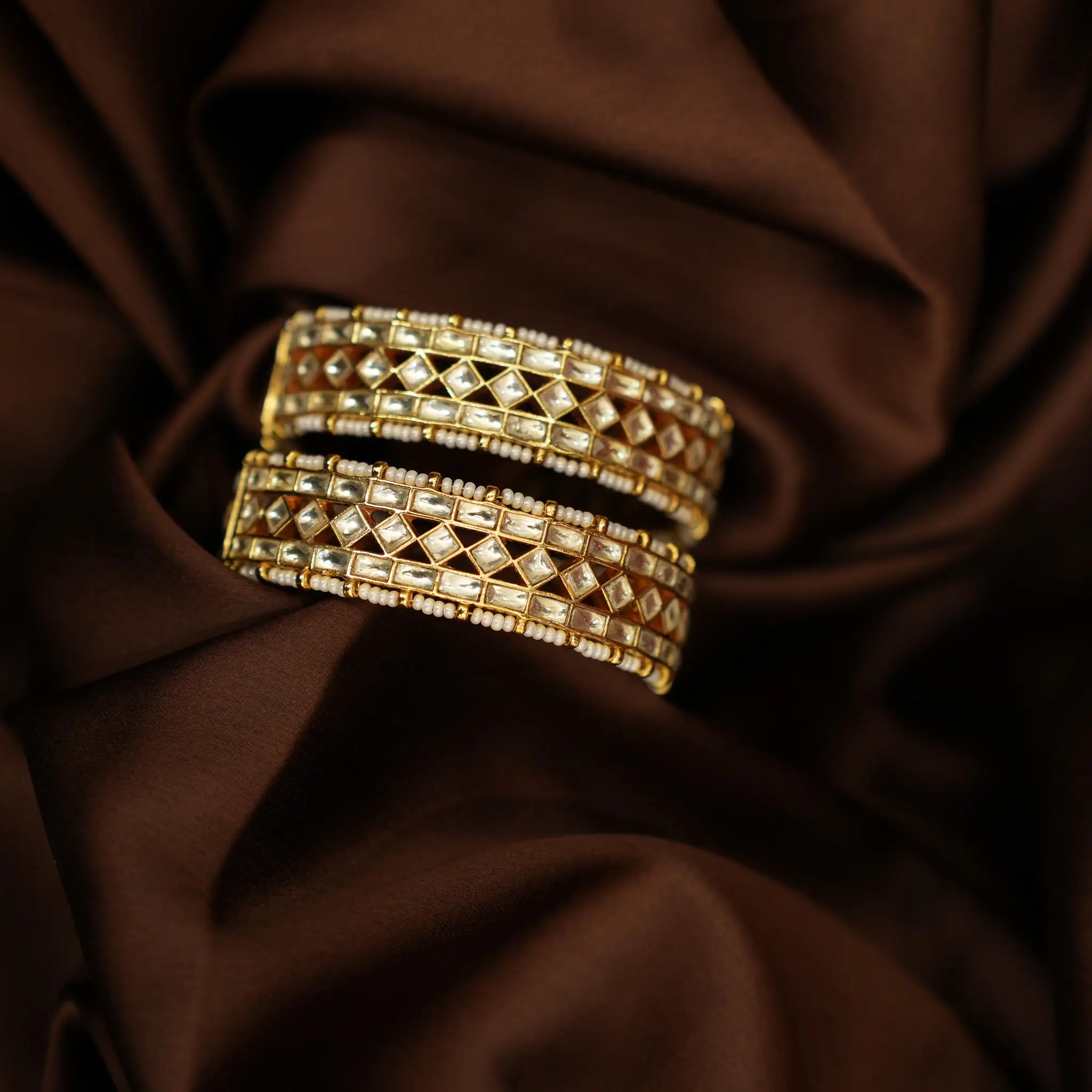 Palguni Polki Bangles - White