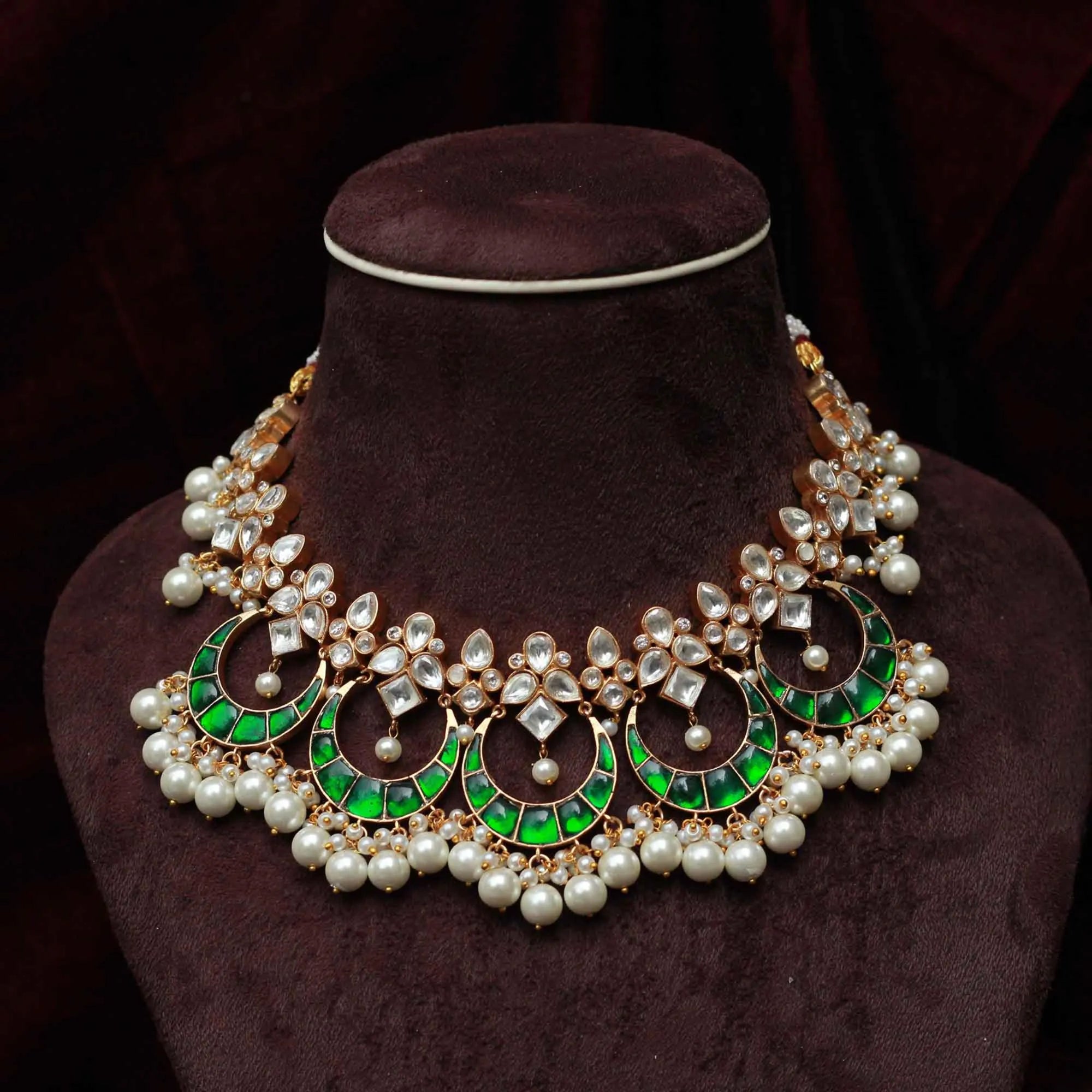 Parnika Chand Polki Necklace - Green