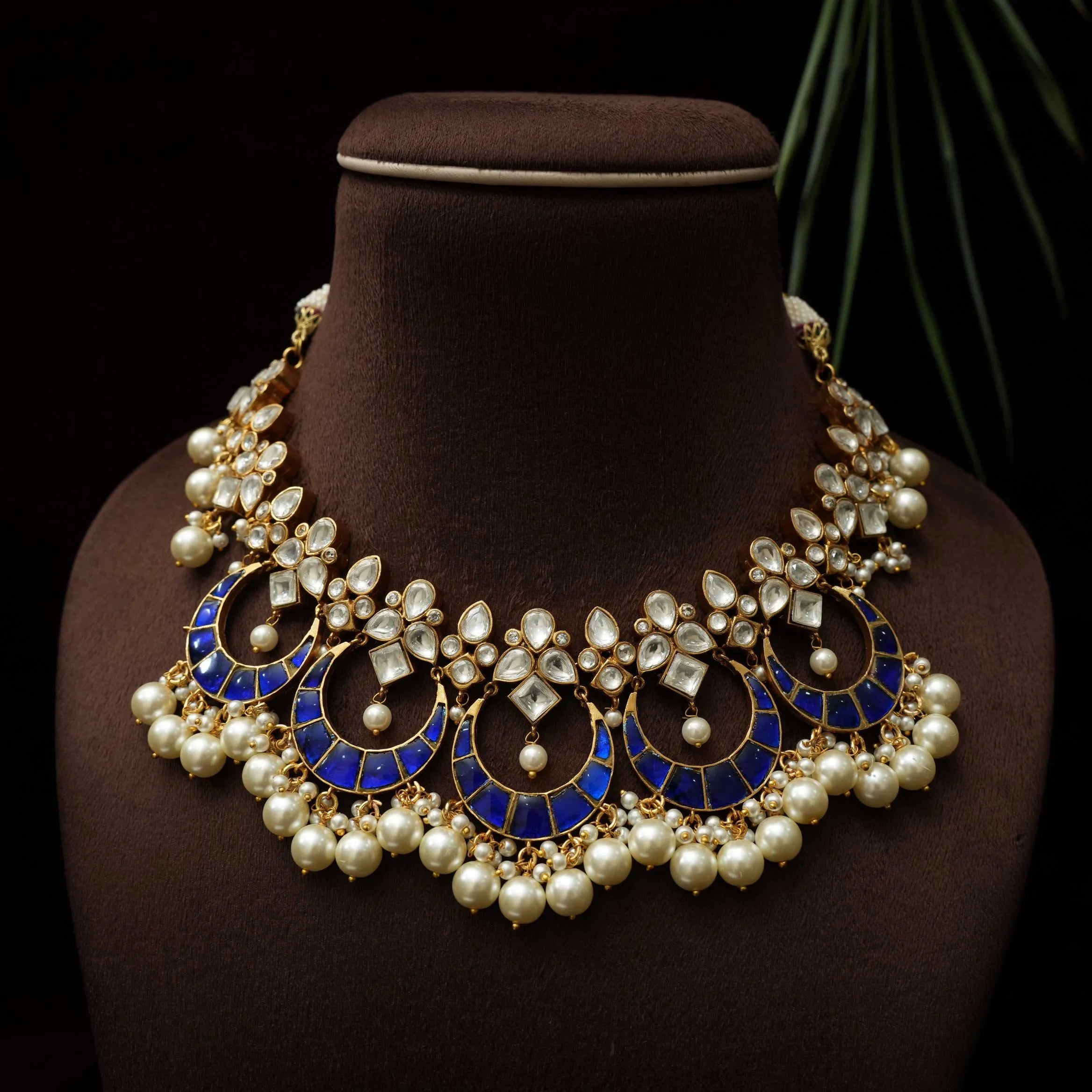 Parnika Chand Polki Necklace - Blue